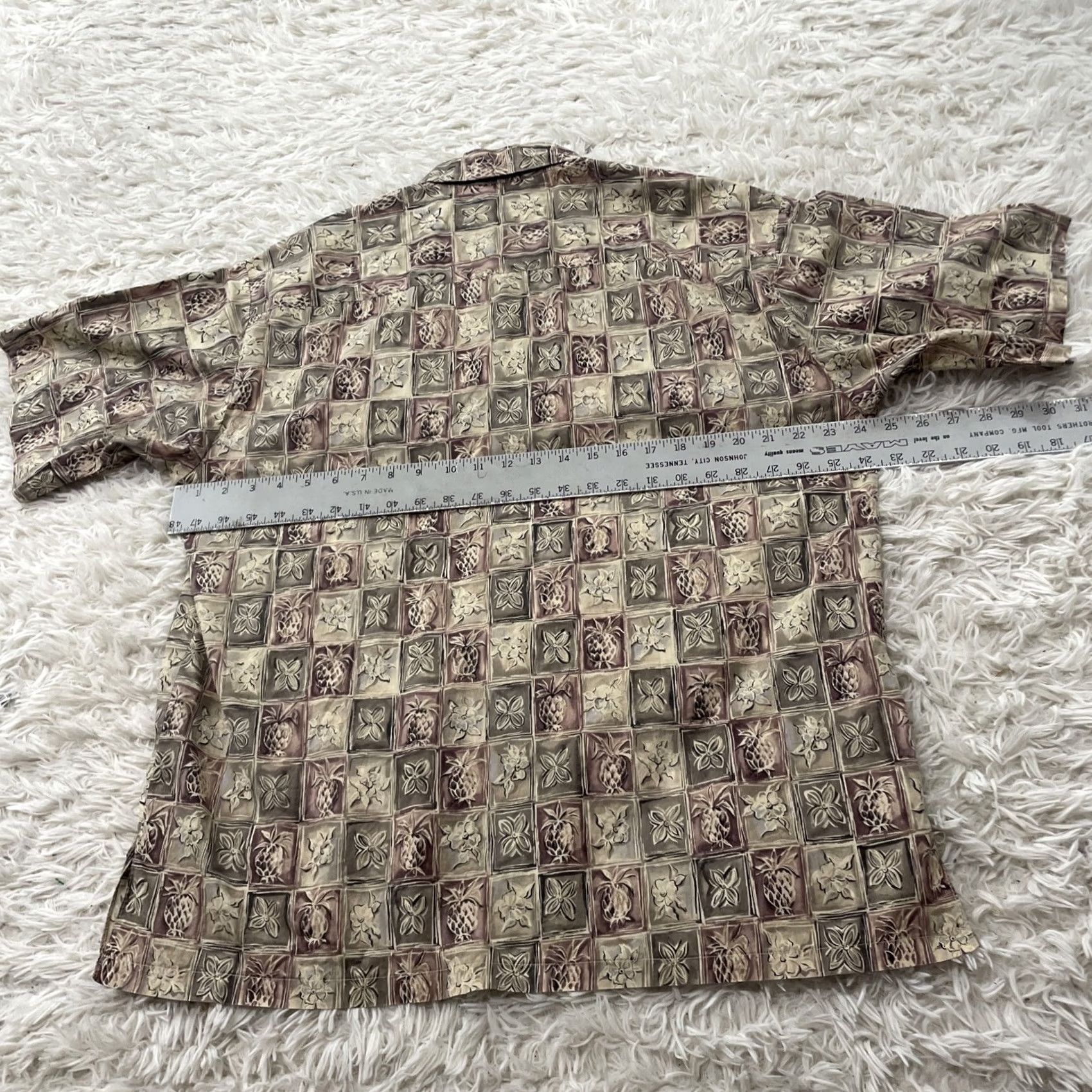 Tori Richard VINTAGE Tori Richard Hawaiian Art Shirt Men L Cotton Lawn Made USA Brown Pineapple Shirt Size US L / EU 52-54 / 3 - 7 Thumbnail