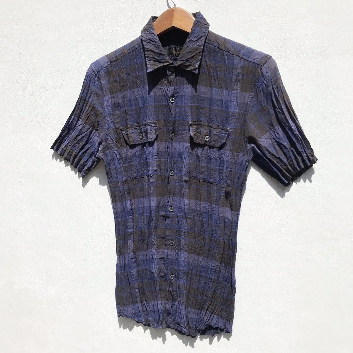 Vintage Tete Homme Issey Miyake Pleated Shirt Tete Homme Sun Faded Size S / US 4 / IT 40 - 4 Thumbnail