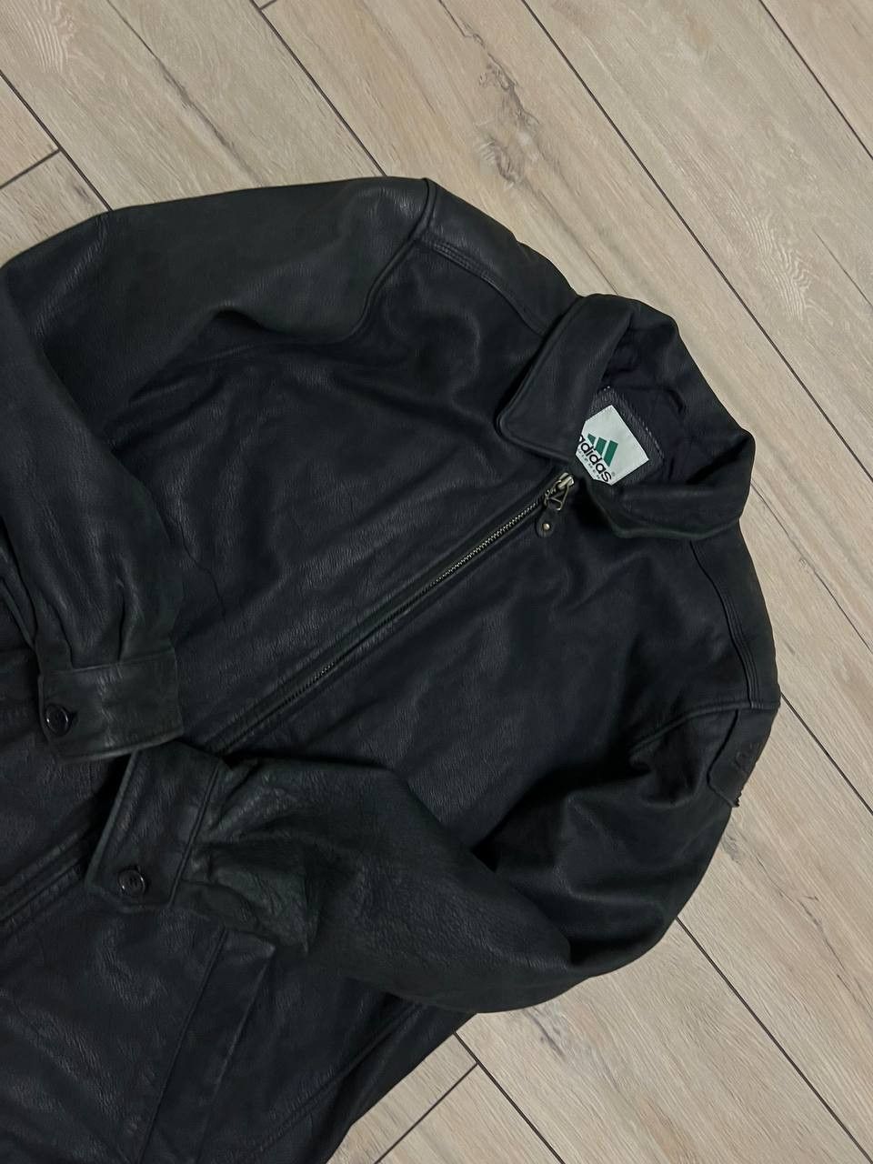 Adidas Vintage 90s Adidas Equipment Spellout Logo Leather Jacket M Size US S / EU 44-46 / 1 - 14 Thumbnail