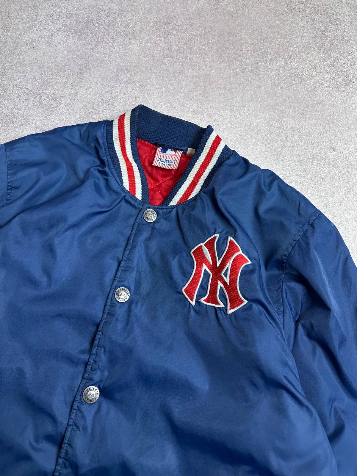 New York Yankees Vintage 90s New York Yankees Boxy Majestic Bomber Jacket XXL Size US XXL / EU 58 / 5 - 3 Thumbnail
