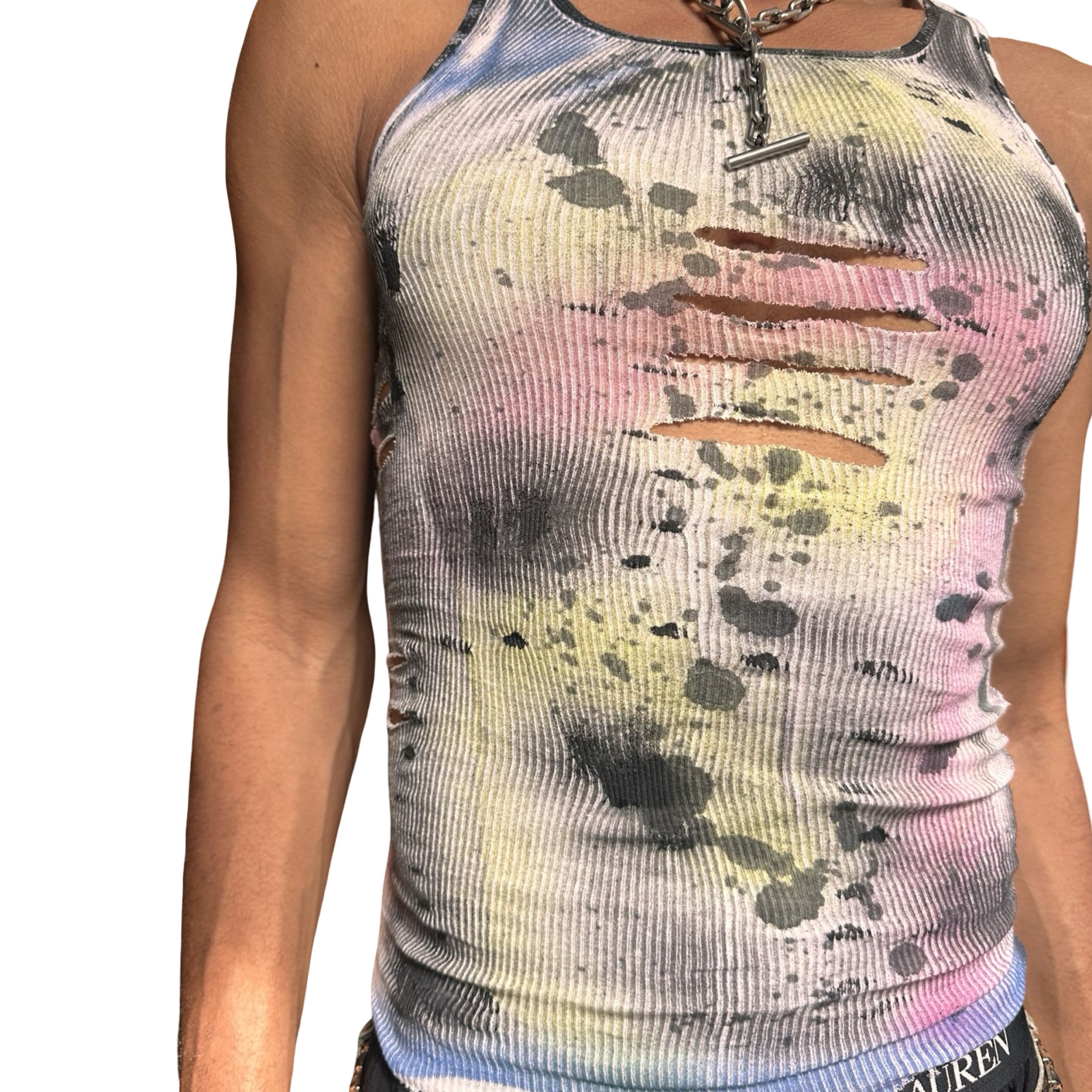 Hanes 'Decay' White Pink/Black Graphic Print Tank Top - Small Size US S / EU 44-46 / 1 - 2 Thumbnail