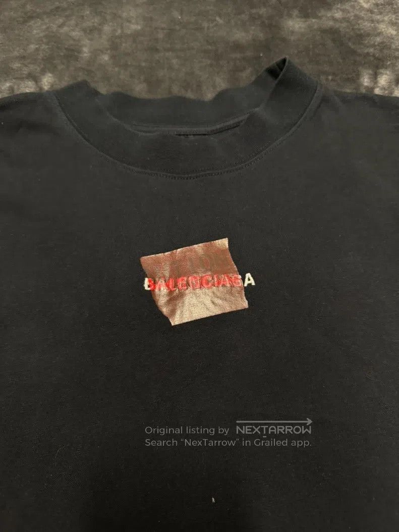 Balenciaga Balenciaga Black and Red Tape Short Sleeve Size US XS / EU 42 / 0 - 3 Thumbnail
