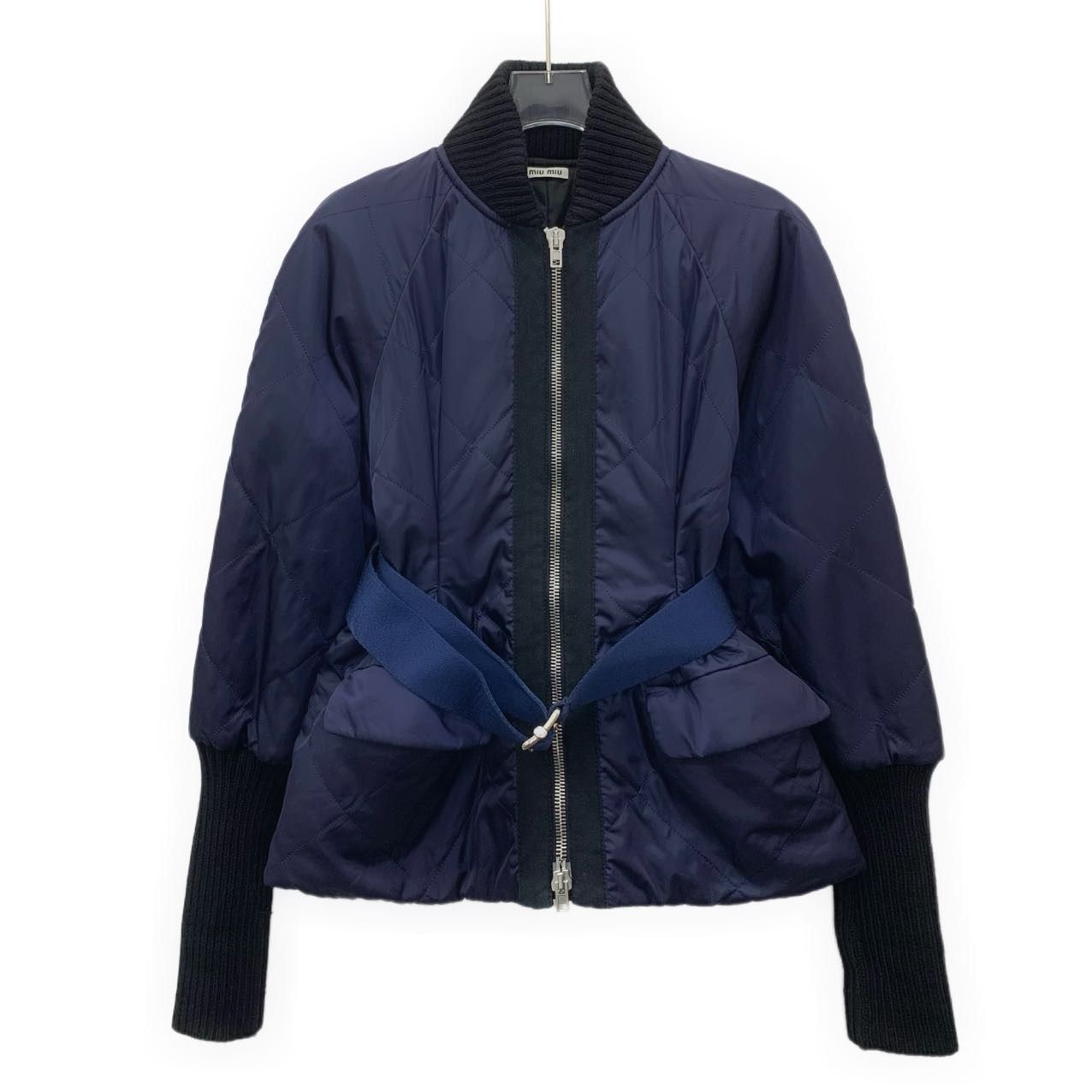 Miu Miu Miu Miu Belted Jacket Navy (42) Size US XS / EU 42 / 0 - 1 Thumbnail