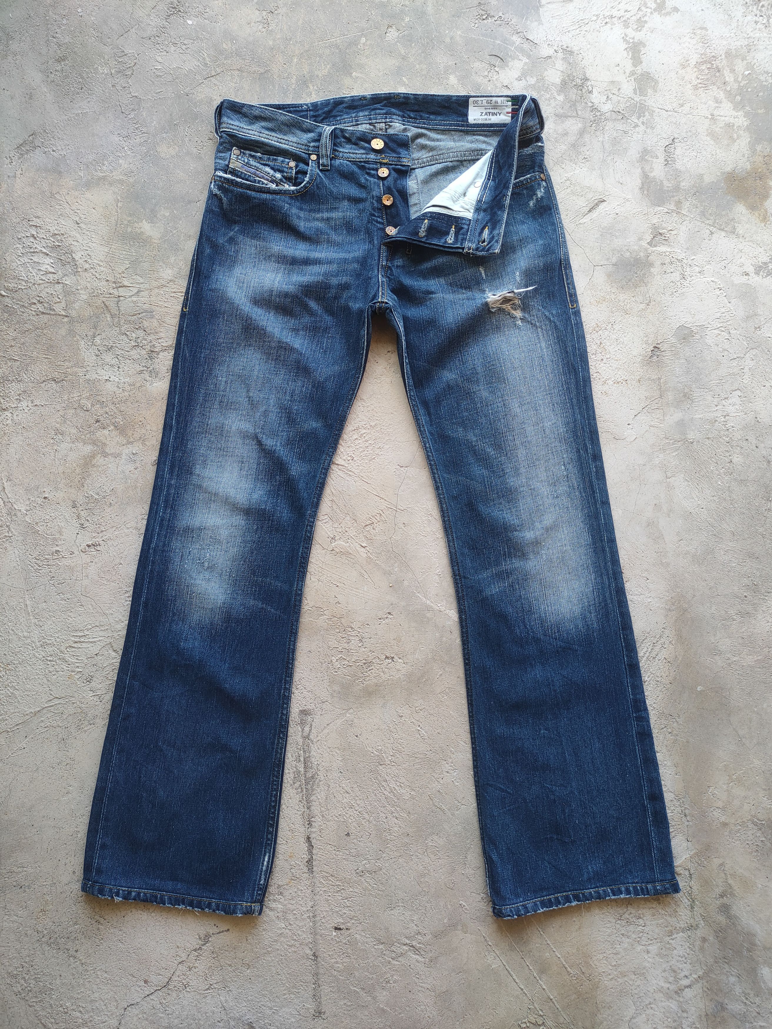 Diesel W30 VINTAGE DIESEL FLARE DISTRESSED JEAN PANTS Size US 30 / EU 46 - 1 Thumbnail