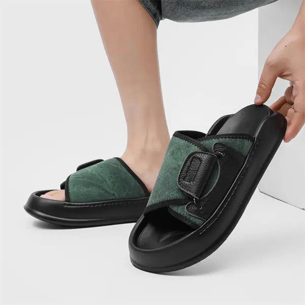 Other Stylish Green and Black Slip-On Sandals Size US 9 / EU 42 - 2 Thumbnail