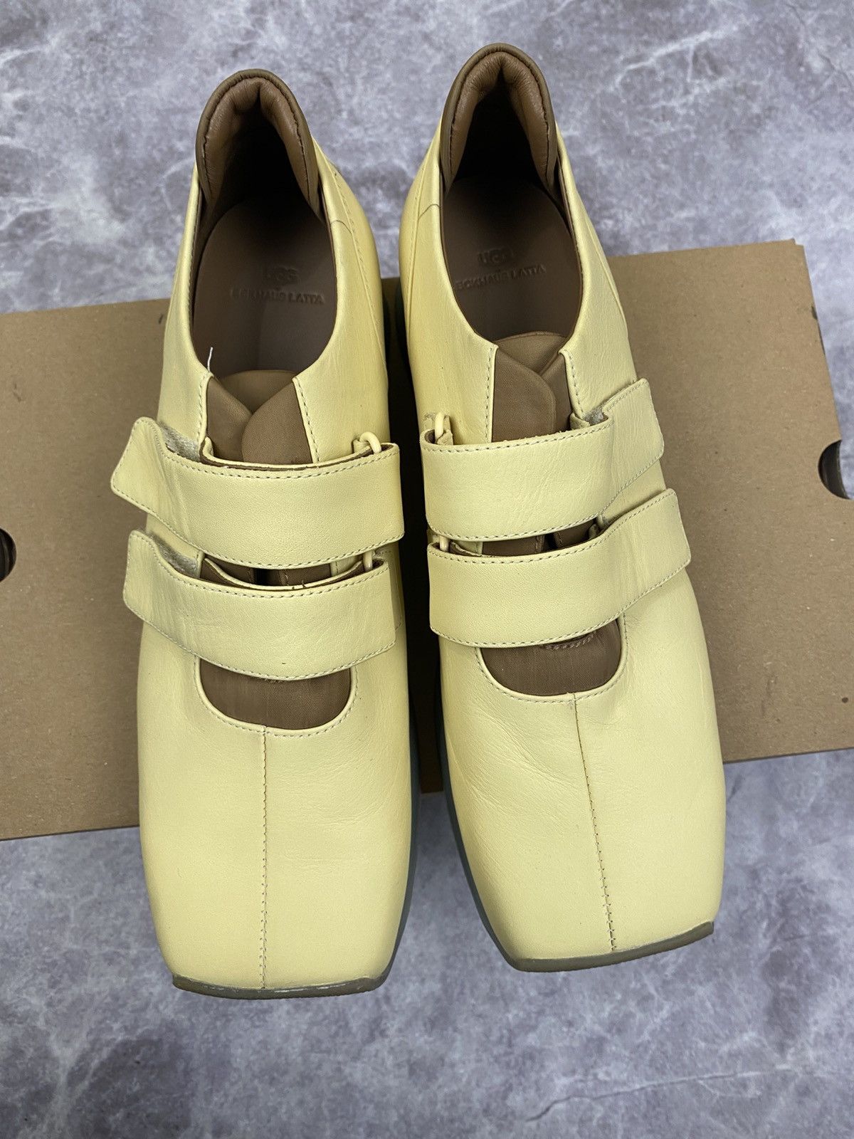 Eckhaus Latta Ugg X Eghaus Latta Square Toe Yellow Leather LowTop Sneakers Size US 11.5 / EU 44-45 - 1 Thumbnail