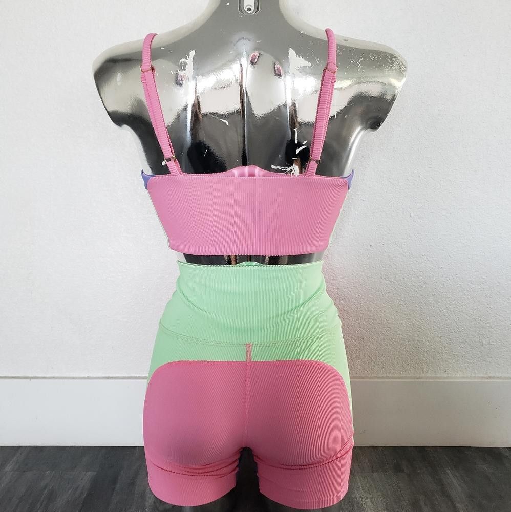 Designer Sherbert | Beach Riot | Pastel Colorblock Activewear Set Size 28" / US 6 / IT 42 - 3 Thumbnail