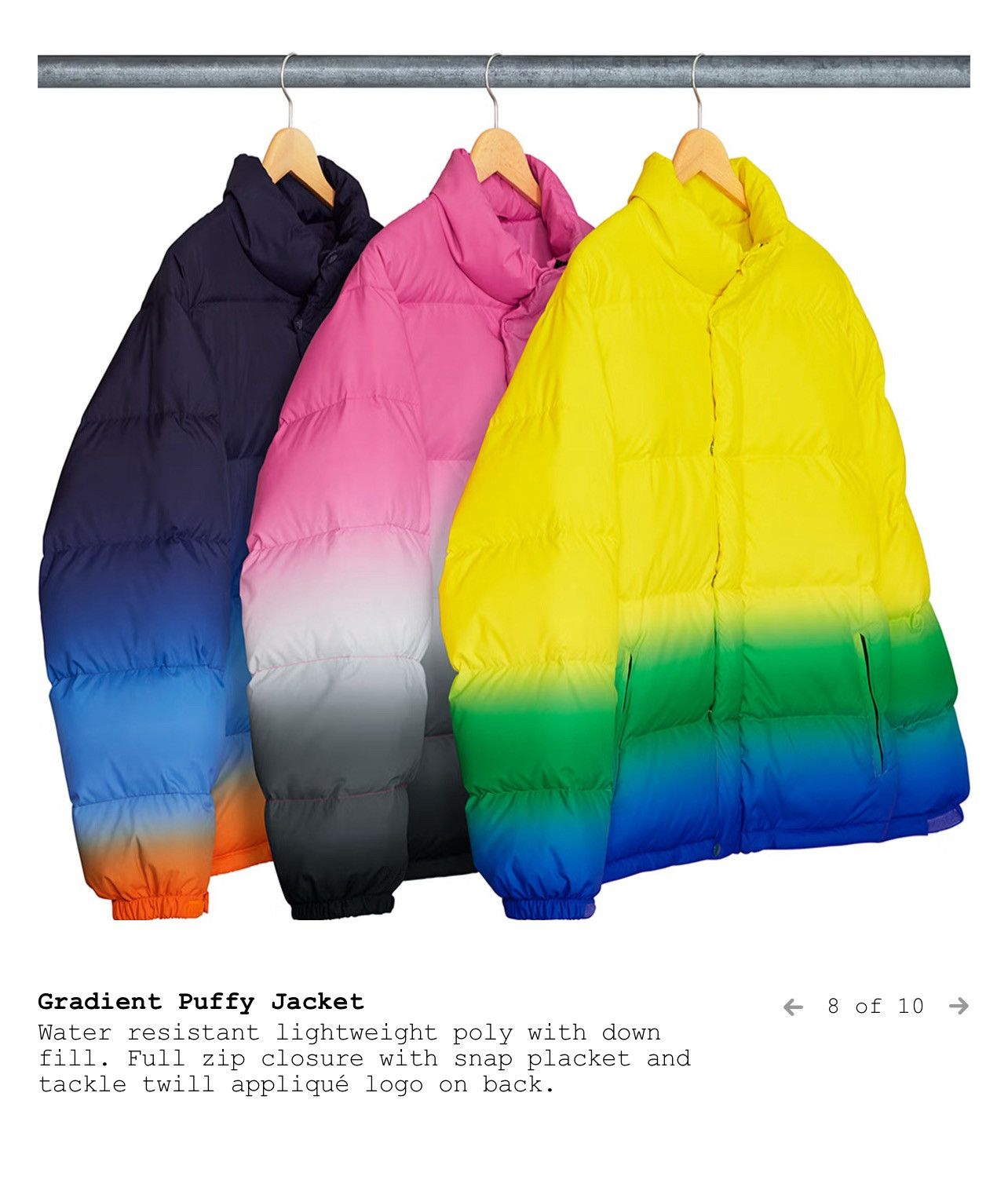 Supreme Supreme Gradient Puffy Jacket Pink Spring Summer 2018 Size US M / EU 48-50 / 2 - 3 Thumbnail