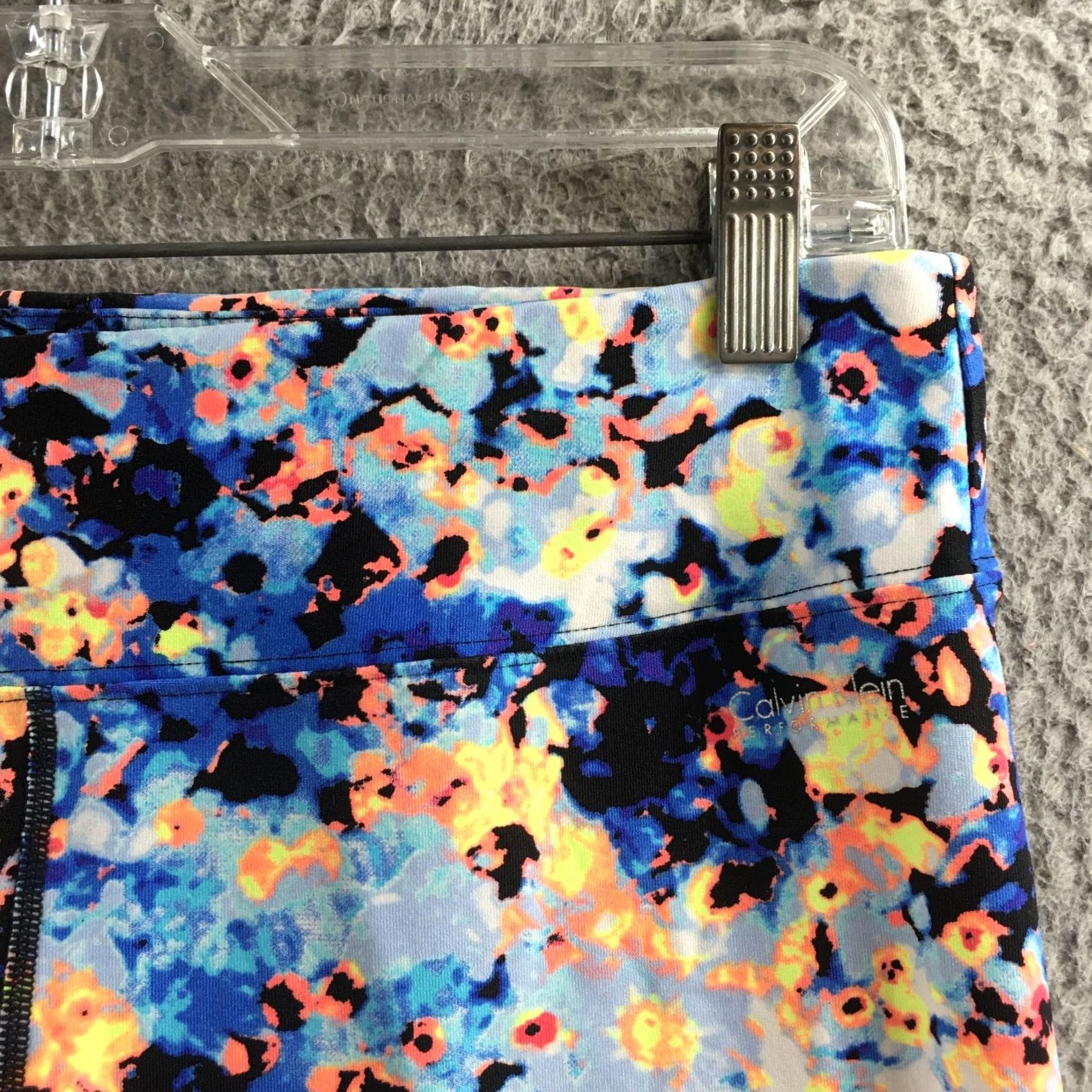 Calvin Klein Calvin Klein Capri Leggings Womens Large Multicolor Pull On Flat Front Mid Rise Yoga Casual Activewear Size 36" / US 14 / IT 50 - 4 Thumbnail