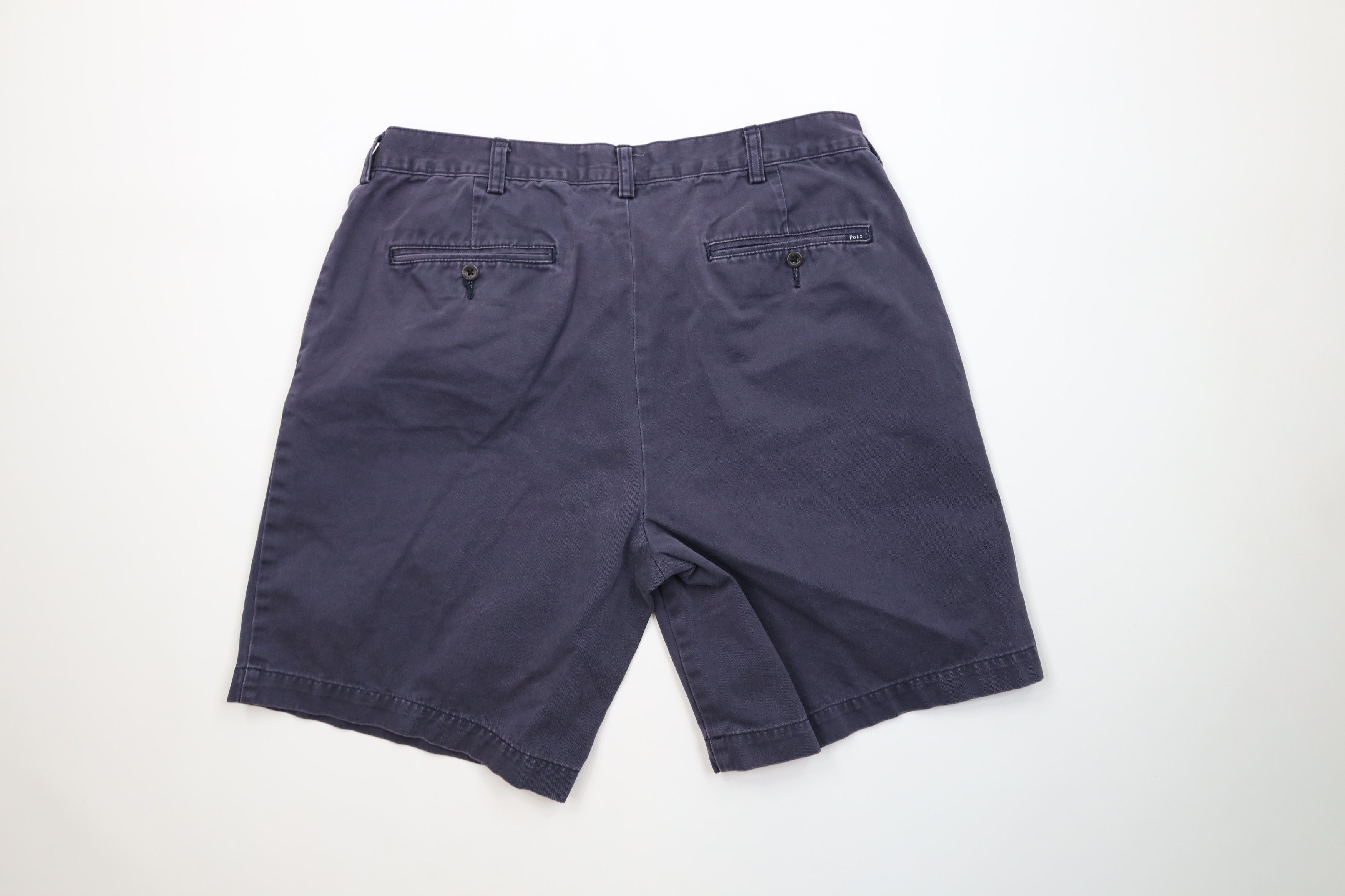 Polo Ralph Lauren Vintage 90s Ralph Lauren Cotton Chino Shorts Golfing Blue Size US 36 / EU 52 - 9 Thumbnail