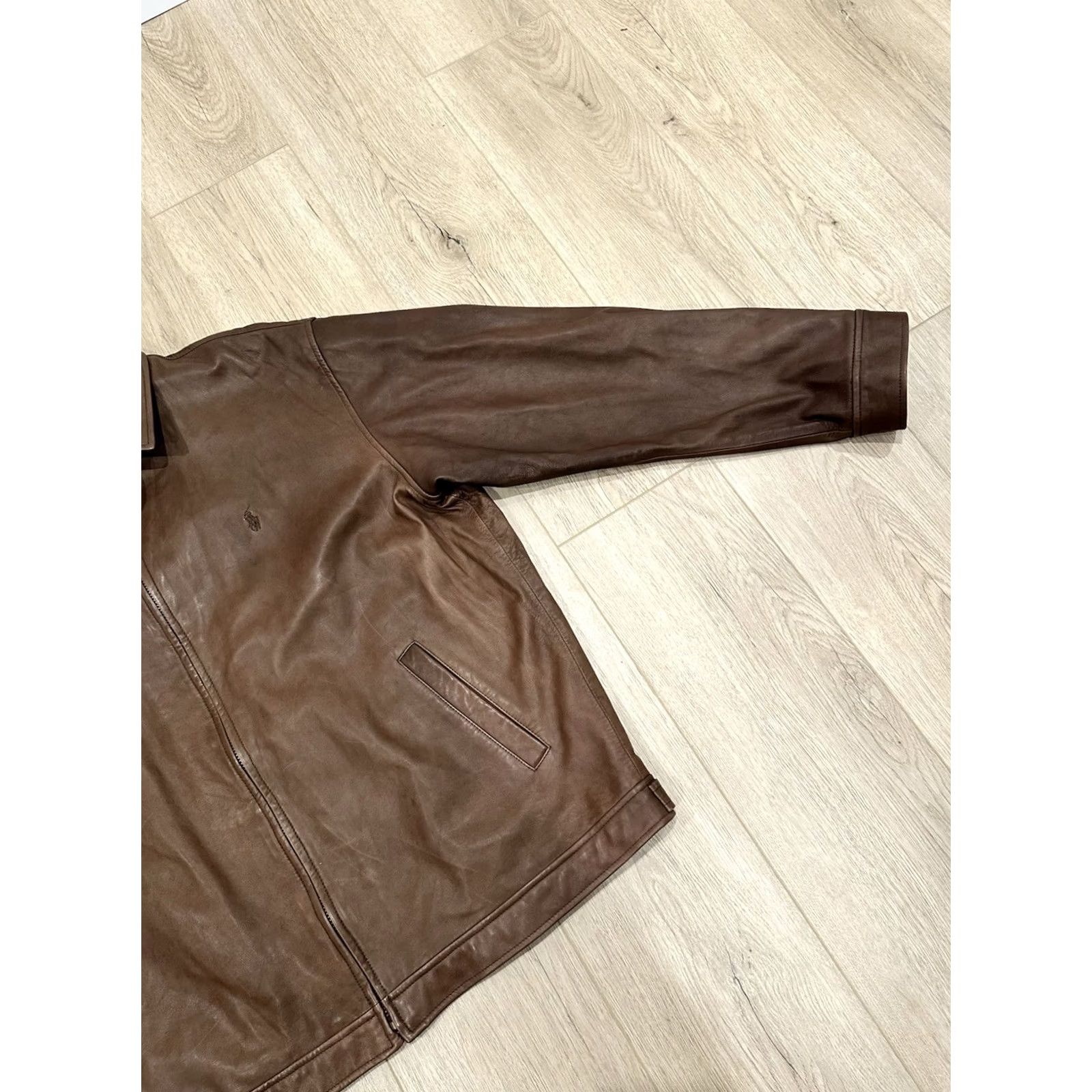 Polo Ralph Lauren Polo Ralph Lauren Jacket 2XL Brown Leather Zip Mens Glove Soft Leather Jacket Size US XXL / EU 58 / 5 - 2 Thumbnail