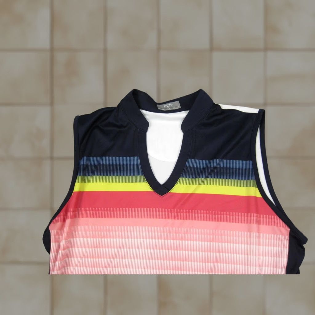 Callaway Callaway Shirt Womens XL White Striped Opti-Dri Golf Tank Sleeveless Classic Breathable Summer Casual Womens XL Size XL / US 12-14 / IT 48-50 - 1 Thumbnail