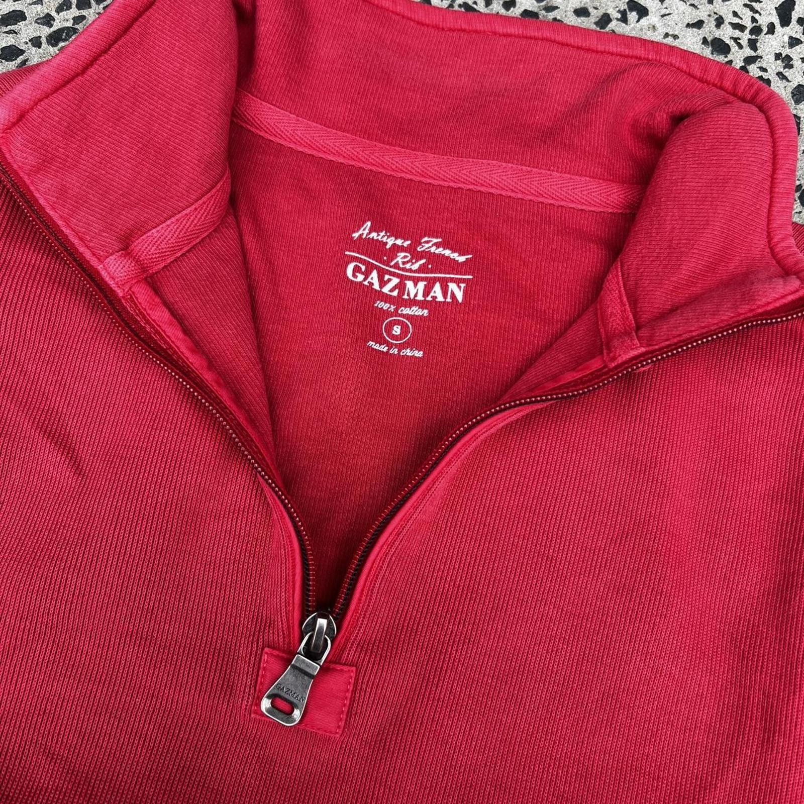 Gaziano & Girling Red Antique French Vintage Quarter Zip Sweatshirt 🏔️ Size S / US 4 / IT 40 - 4 Thumbnail