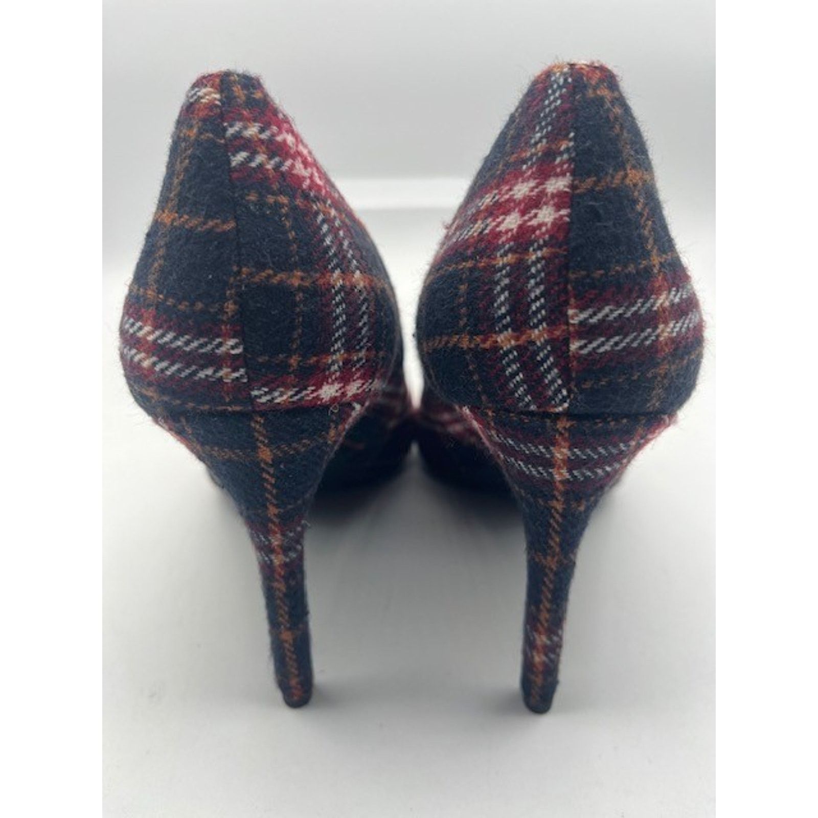 Jessica Simpson Jessica Simpson Haneh Plaid Pumps Heels RED BLACK WHITE Size US 8 / IT 38 - 4 Thumbnail
