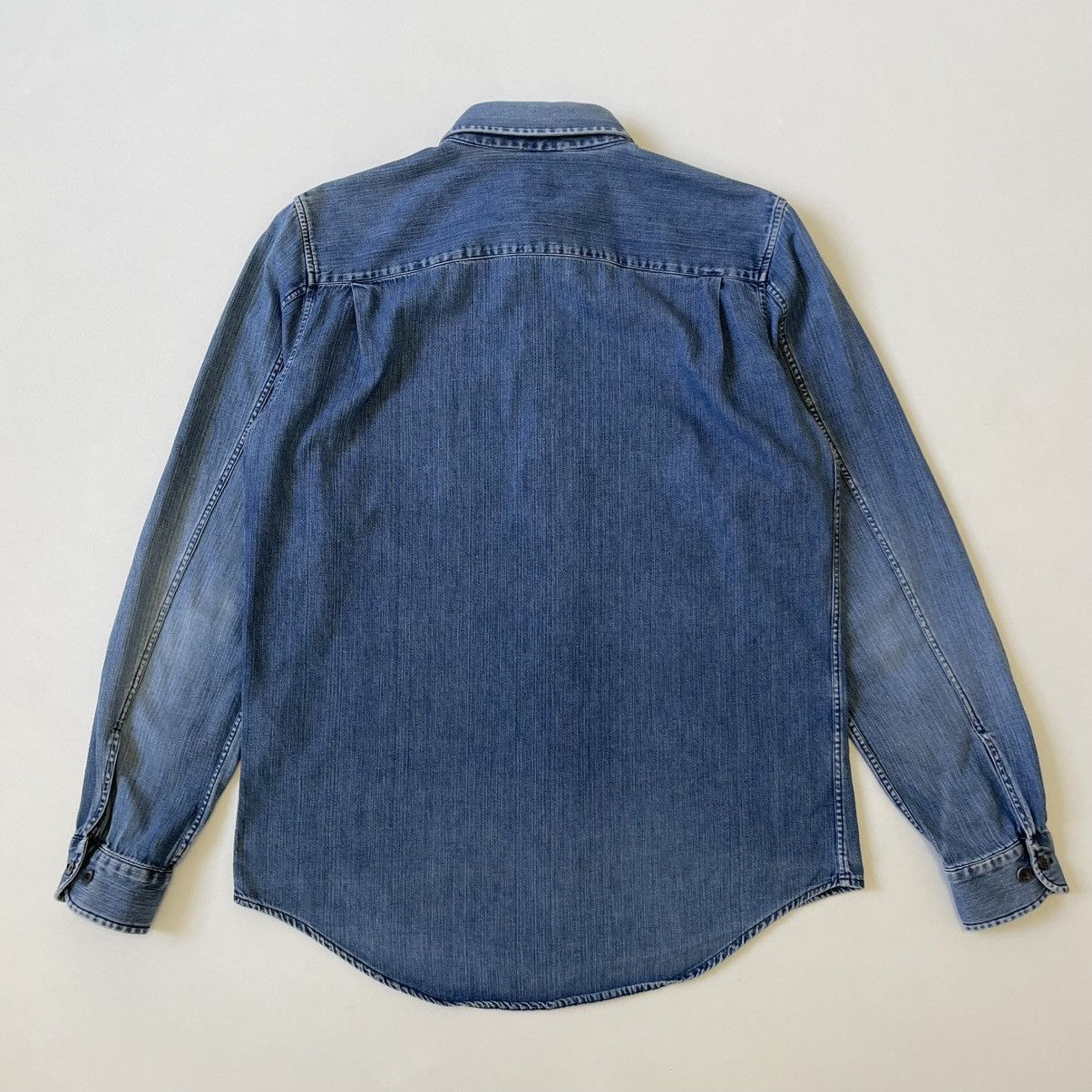 Helmut Lang 1998 Washed Blue Denim Military Shirt Size US M / EU 48-50 / 2 - 12 Thumbnail