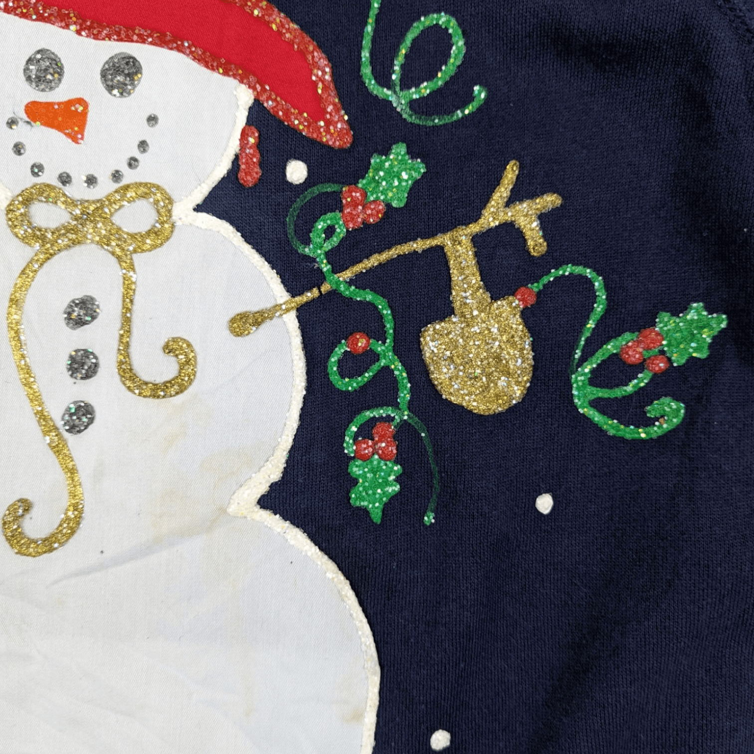 Hanes Vintage 90's HANES Custom Snowman Christmas New Year Jumper Size US L / EU 52-54 / 3 - 9 Thumbnail