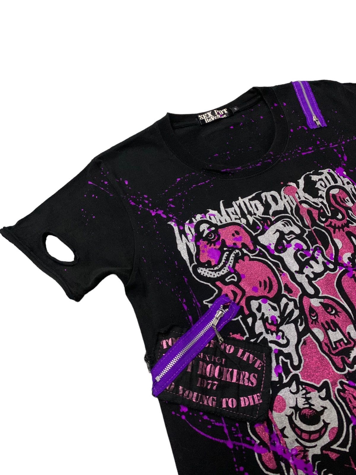 Hysteric Glamour Sex Pot Revenge Bondage Distressed Zipper Tshirt Size US S / EU 44-46 / 1 - 4 Thumbnail