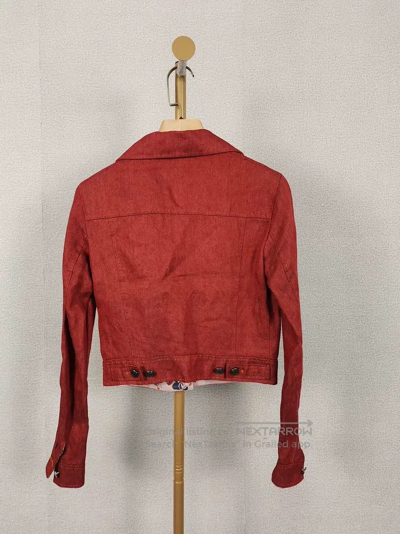 Hermes Hermes Red Denim Jacket Size XXS / US 00 / IT 34 - 2 Thumbnail