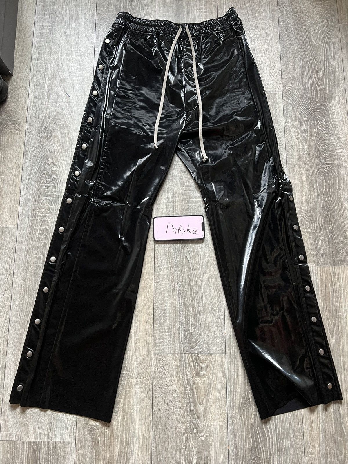 image of Rick Owens Drkshdw Shiny Pusher Pants in Black, Men's (Size 33)