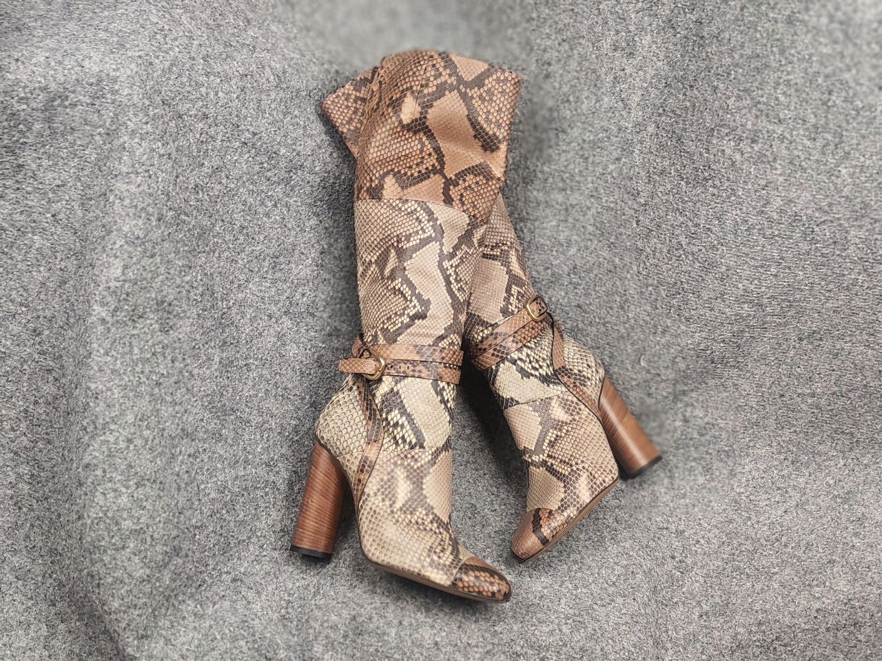 Gucci Gucci Authentic Python Snake Horsebit Knee Zip High Boots Size US 9.5 / IT 39.5 - 3 Thumbnail