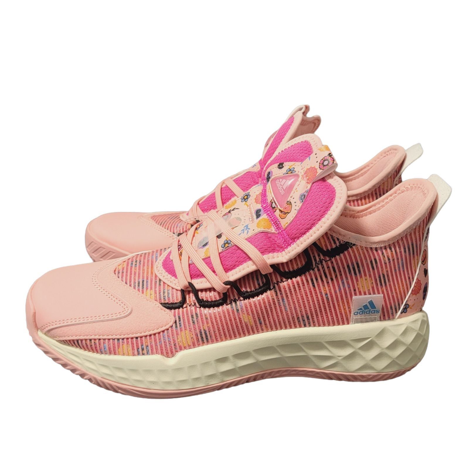 Adidas Adidas Mens Pink Pro Boost Low Day Of The Dead Lace Up Baske Size US 8.5 / EU 41-42 - 4 Thumbnail
