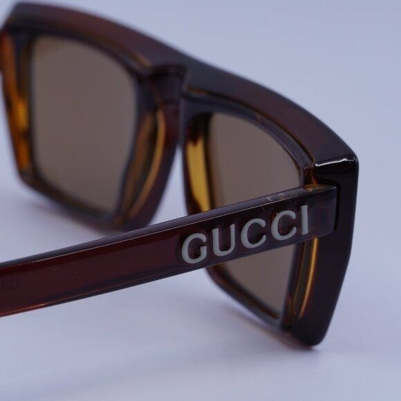 Gucci Gucci GG1723S 002 Sunglasses Transparent Brown Square Frame Size ONE SIZE - 11 Thumbnail