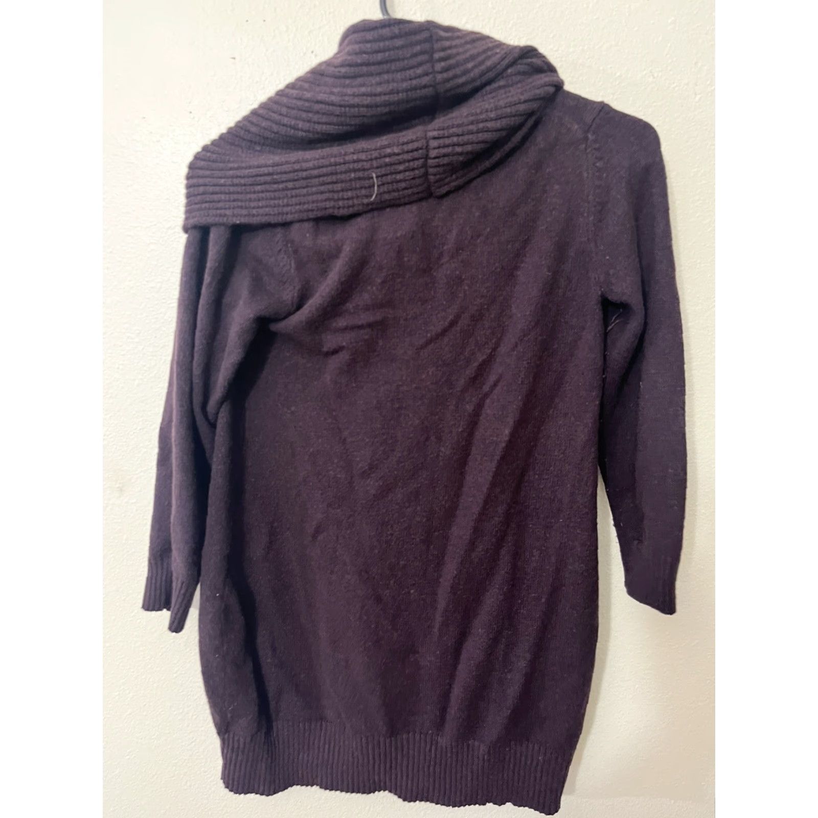 Gap GAP Pullover Sweater Solid Purple Turtleneck 3/4 Sleeve Small Cotton Women's Size S / US 4 / IT 40 - 3 Thumbnail