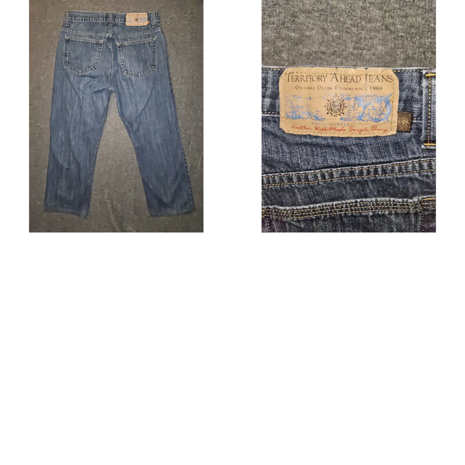 The Territory Ahead Territory Ahead Jeans Straight Leg 33x30 Denim Blue Men Regular Waist 90s Logo Used Size US 33 - 8 Thumbnail