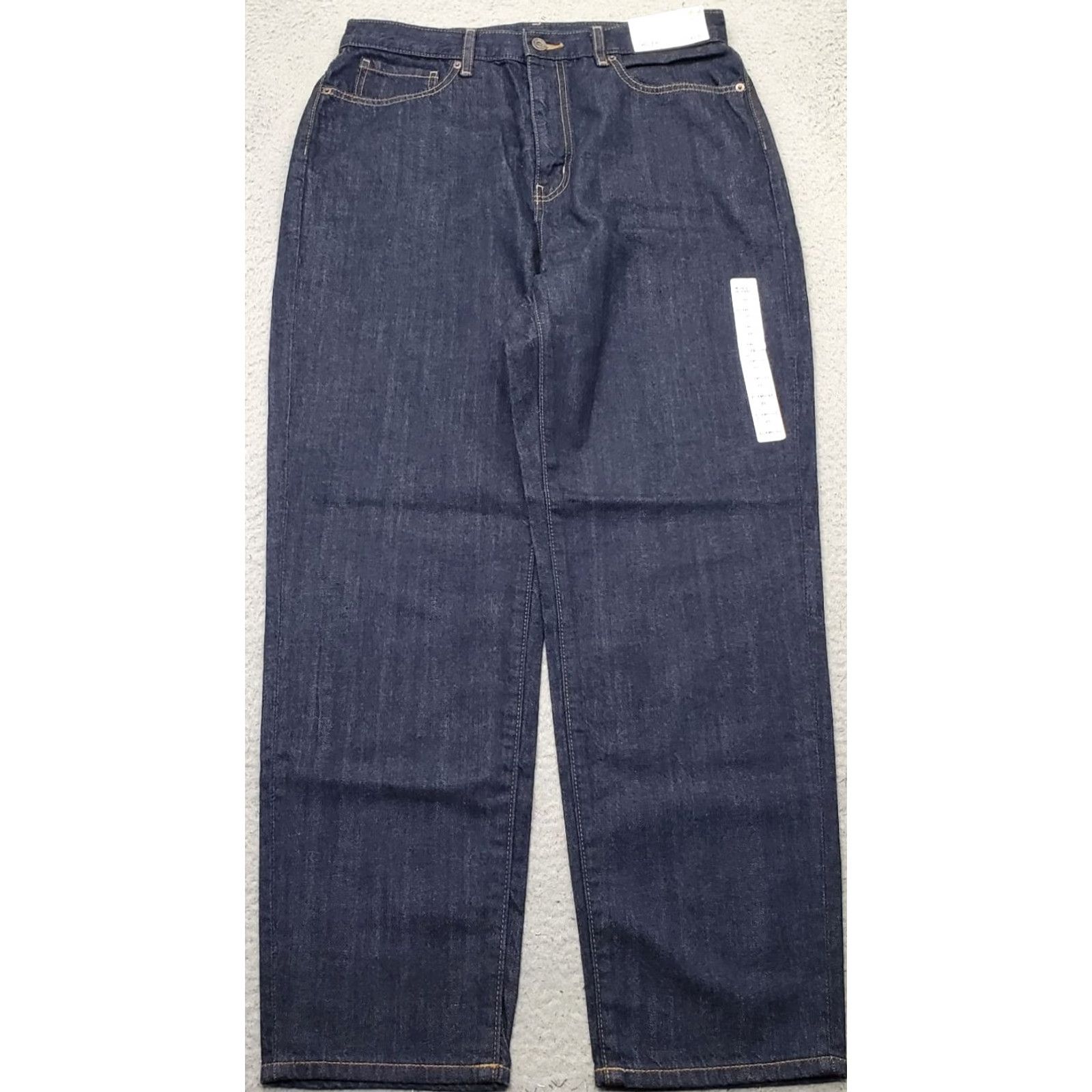 Uniqlo Uniqlo Women 7 Blue Denim Straight Jeans Stretch High Rise Relaxed Fit Tapered Leg Size 28" / US 6 / IT 42 - 2 Thumbnail