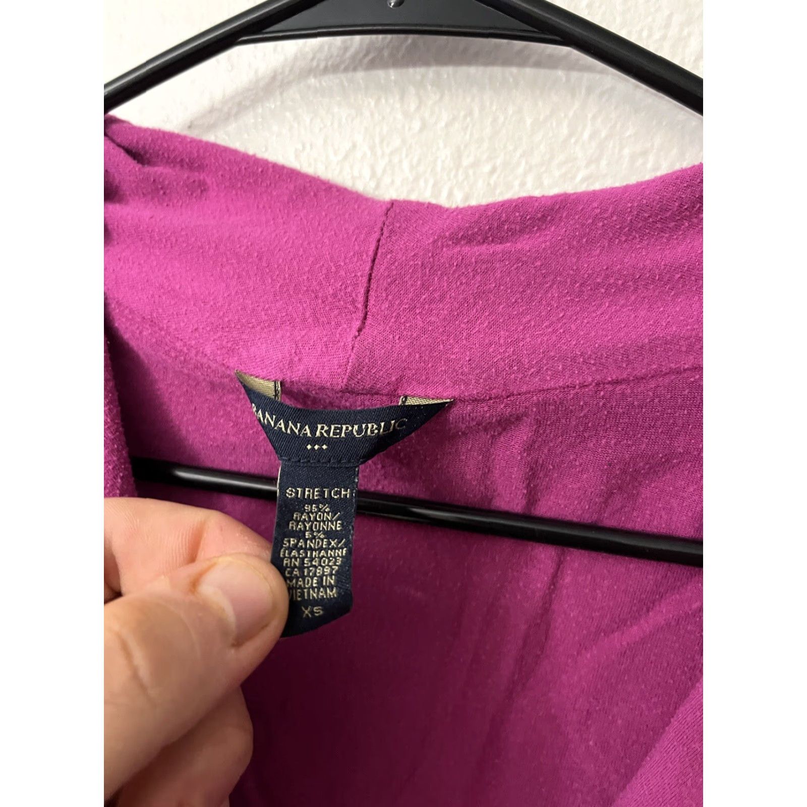 Banana Republic Banana Republic XS Ladies Blouse 3/4 Sleeve Purple Cross Front Size XS / US 0-2 / IT 36-38 - 2 Thumbnail