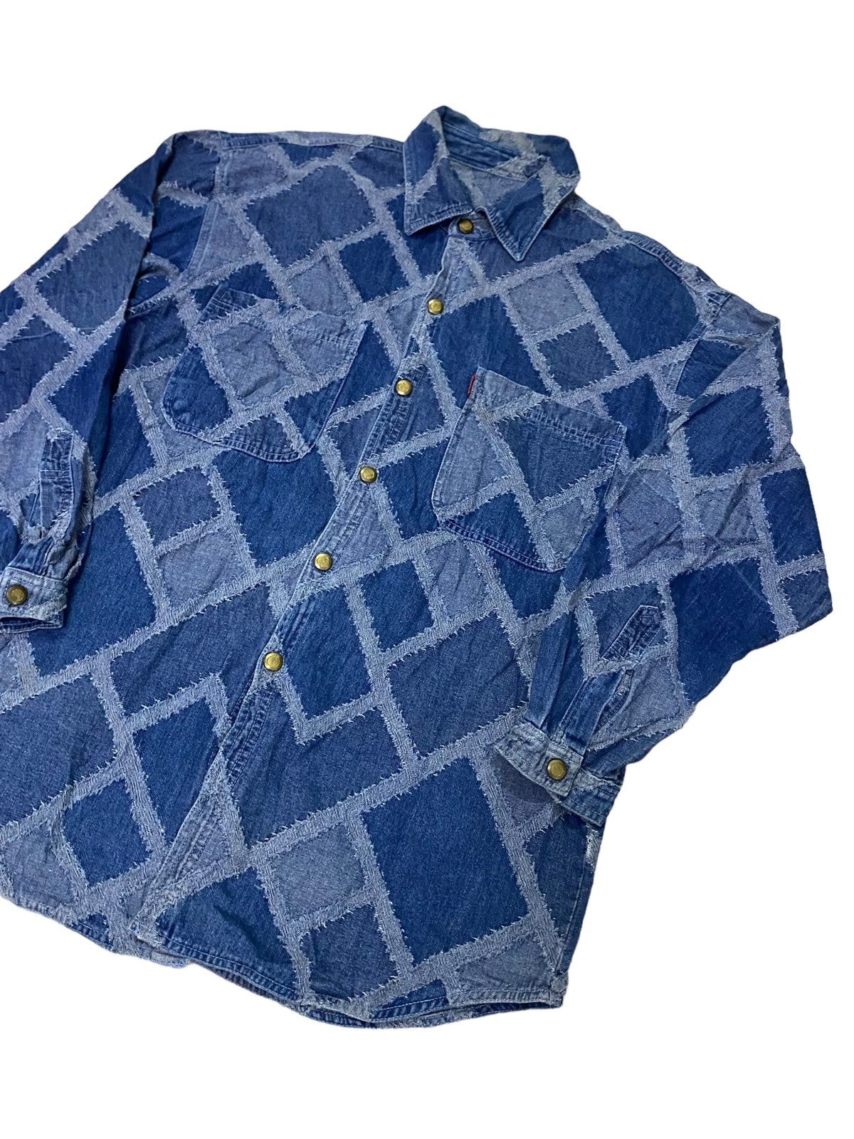 Hysteric Glamour Vintage Japanese Brand Winstar Patchwork Denim Shirt Size US L / EU 52-54 / 3 - 2 Thumbnail