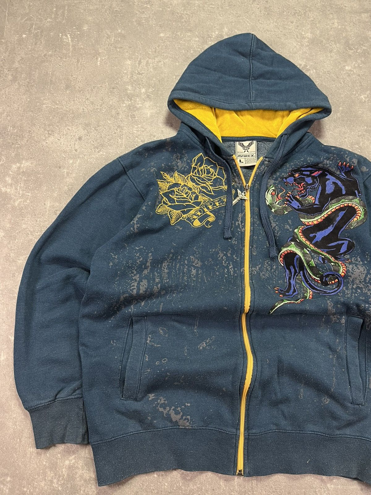 Avirex 2000s Y2K Avirex Tiger Printed Zip Hoodie L Baggy Affliction Size US L / EU 52-54 / 3 - 3 Thumbnail
