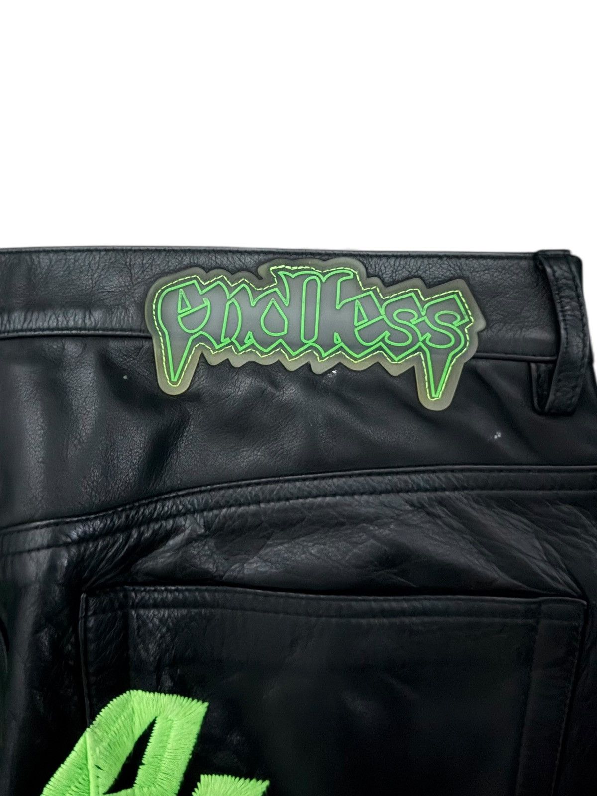 Endless Endless Denim Black Green Leather Pants Size US 34 / EU 50 - 4 Thumbnail