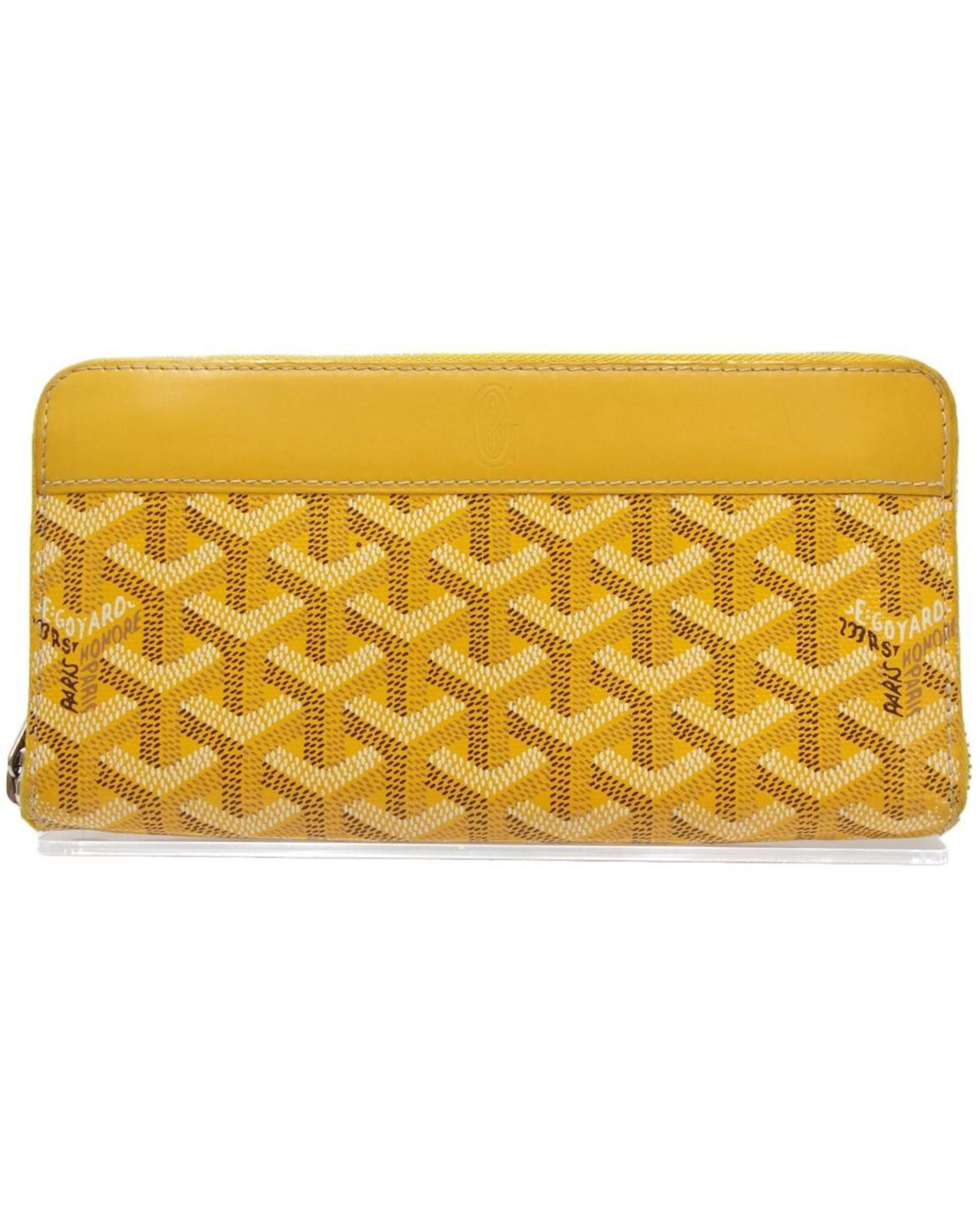 image of Canvas Bi-Fold Long Wallet In Vibrant Yellow By Goyard, Women's