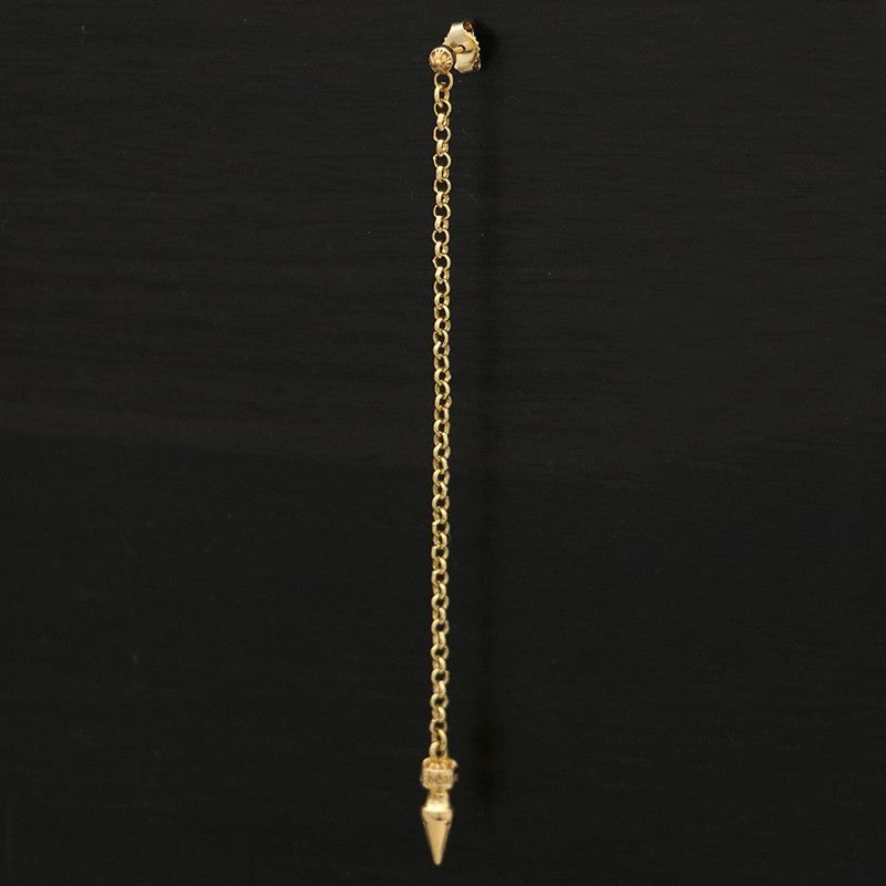 image of Chrome Hearts Spike Chain Drop Earrings in Gold, Women's