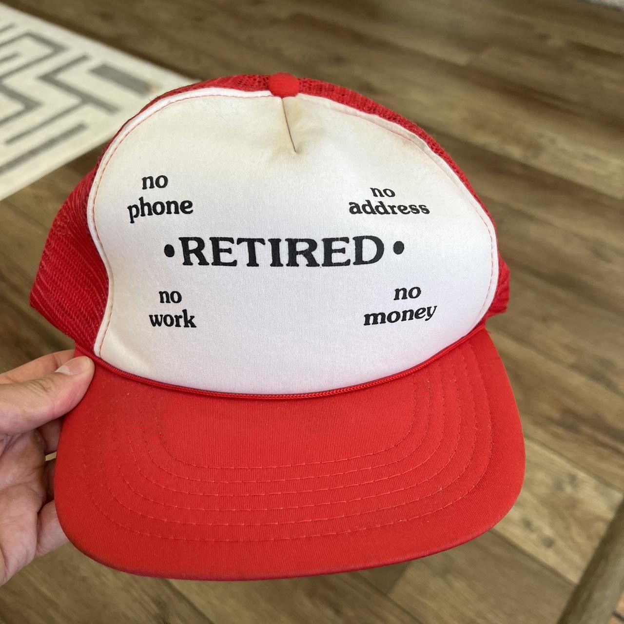Other Vintage “Retired” Funny Red Trucker Snapback Size ONE SIZE - 1 Thumbnail