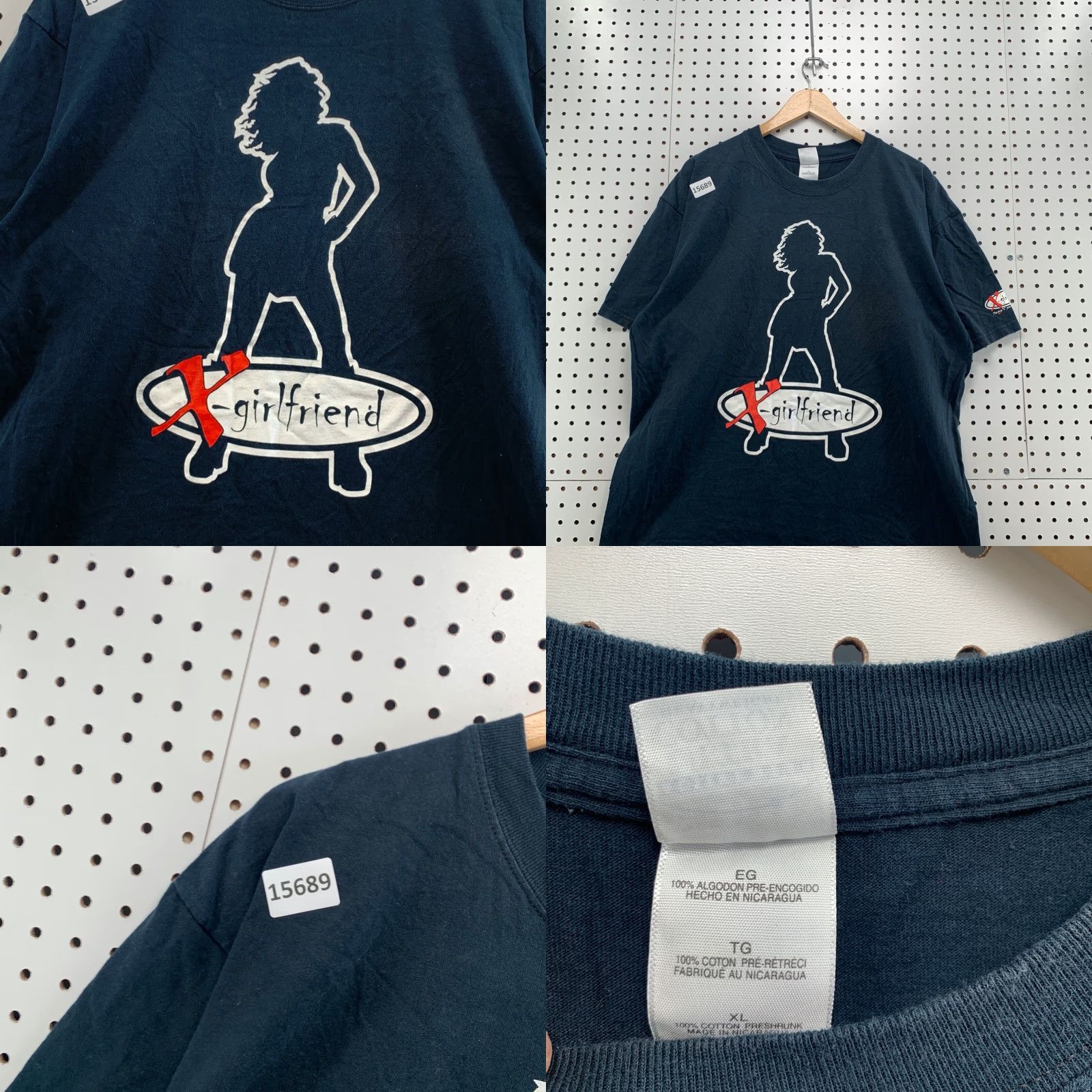 Gildan VINTAGE Gildan X Girlfriend Band Shirt Blue Adult Extra Large Short Sleeve Tee Cotton Size US XL / EU 56 / 4 - 8 Thumbnail