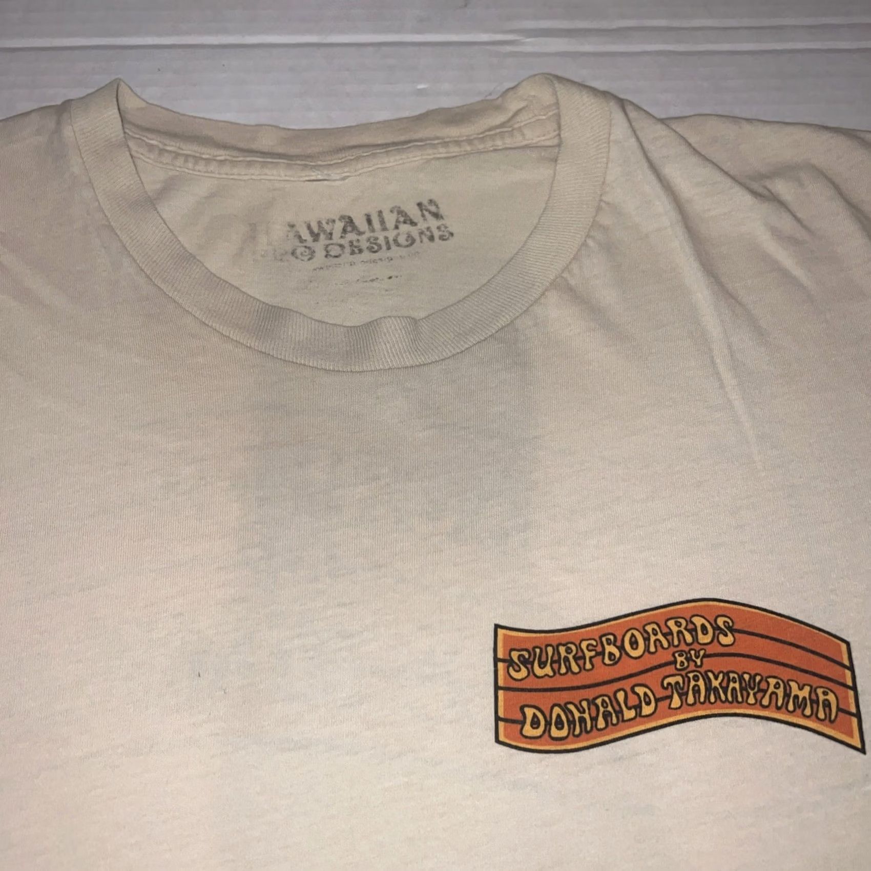 Logo 7 VINTAGE Hawaiian Pro Designs T-Shirt Beig e Regular L Adult Mens Short Sleeve Crew Neck Graphic Print Logo 80s 90s Surfing Retro Beach Size US L / EU 52-54 / 3 - 3 Thumbnail