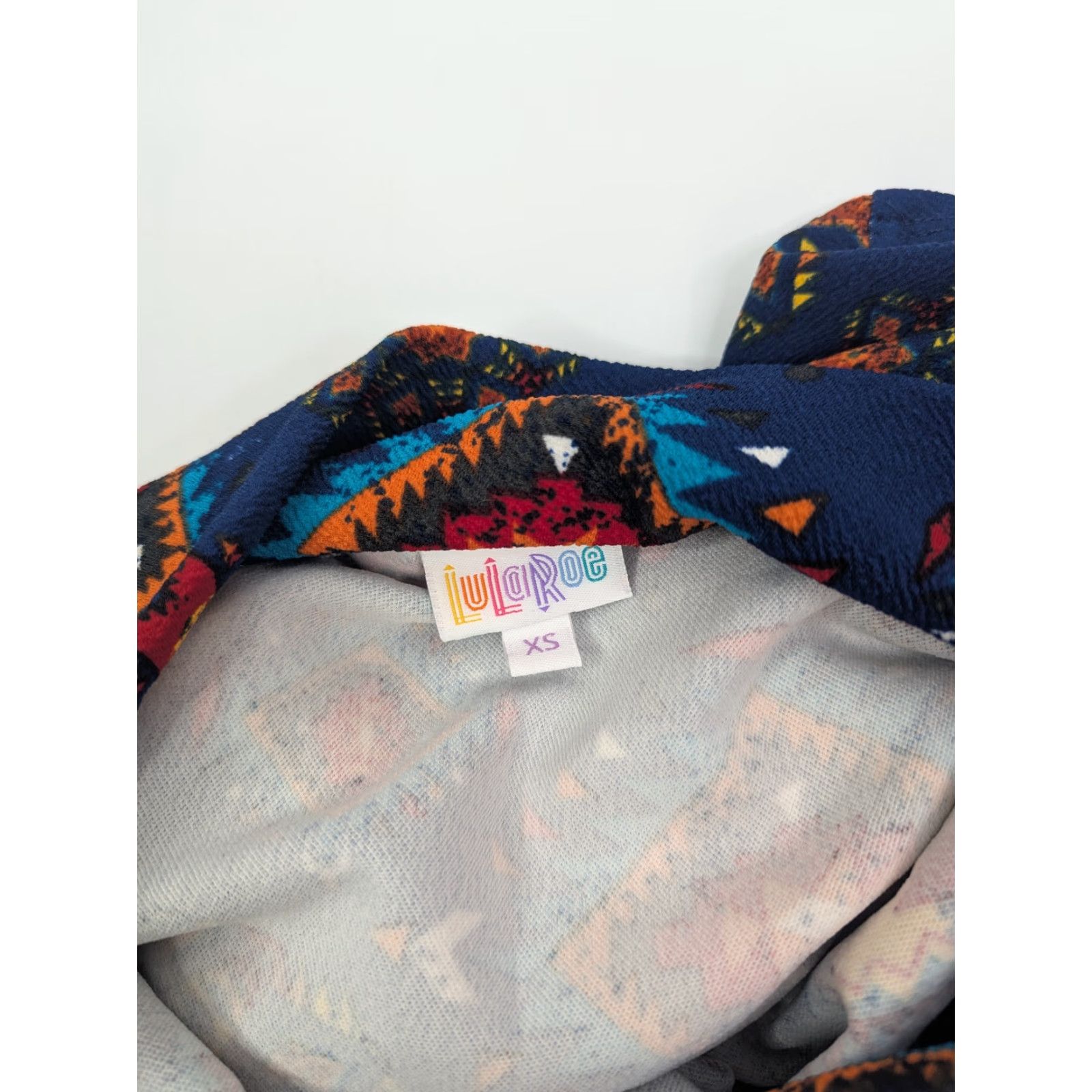 Vintage NWT LuLaRoe Cassie Midi Skirt XS Blue Aztec Geometric Print Size 26" / US 2 / IT 38 - 5 Thumbnail