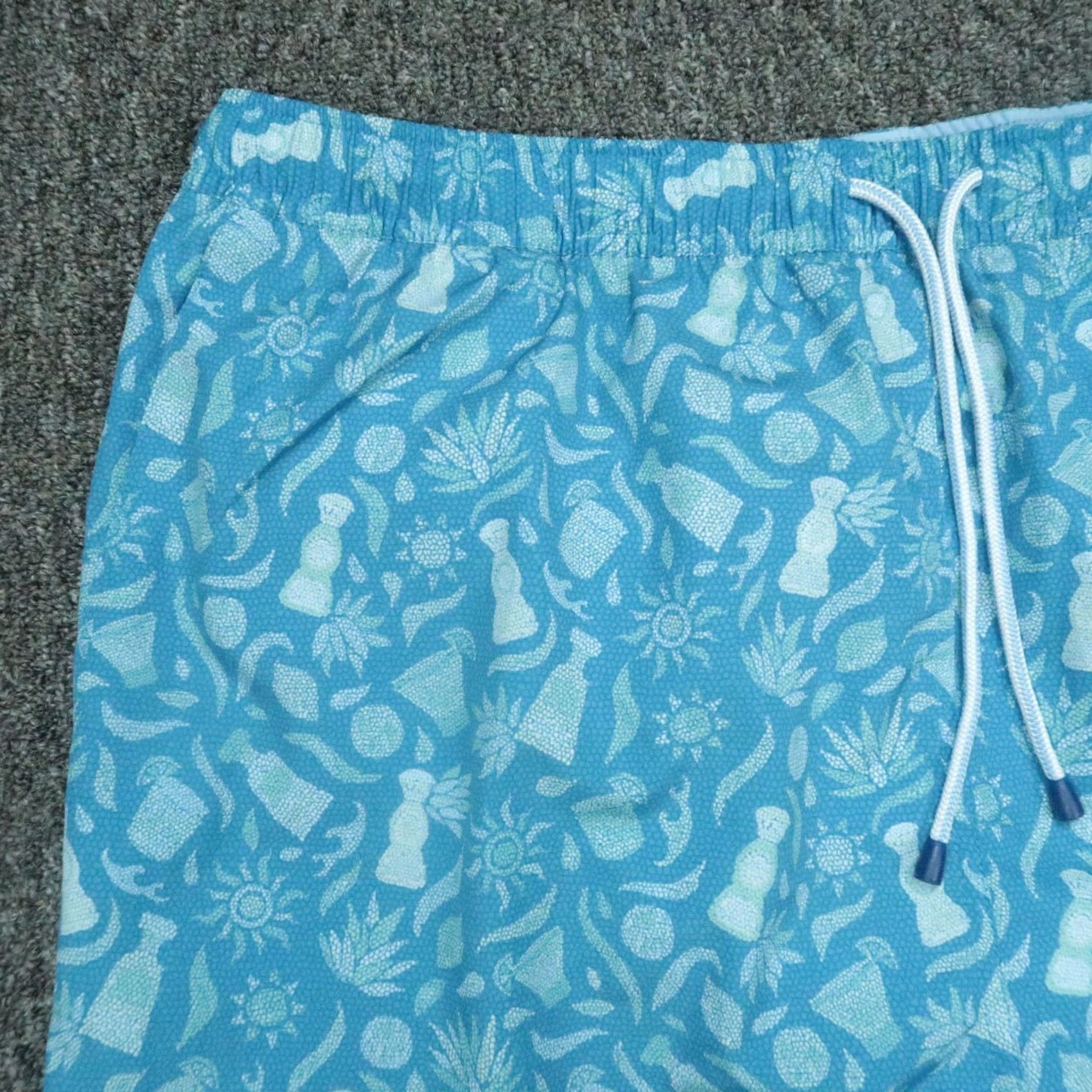 Peter Millar Peter Millar Shorts Mens XL Blue Print Agave Tequila Lined XLT Shorts Mens XL Blue Geometric Print Size US 36 / EU 52 - 2 Thumbnail
