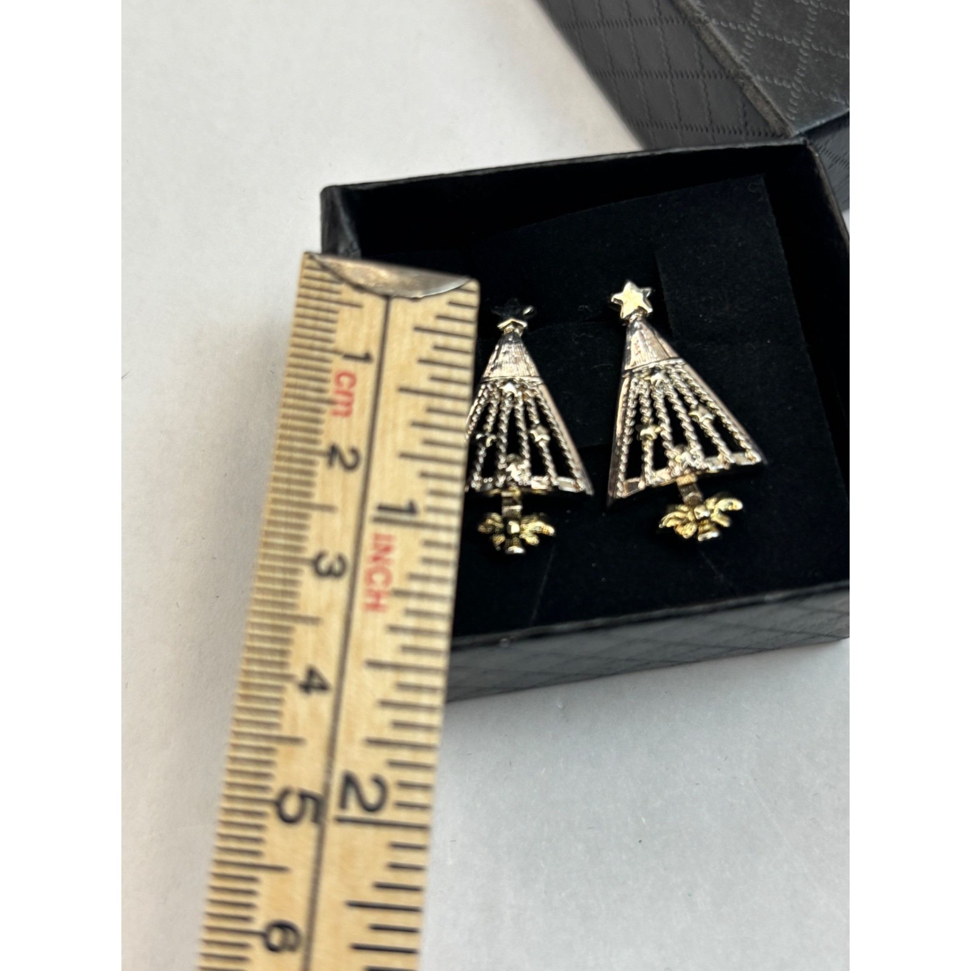 Other Silver & gold toned Christmas Tree Dangle Earrings With Star Size ONE SIZE - 3 Thumbnail