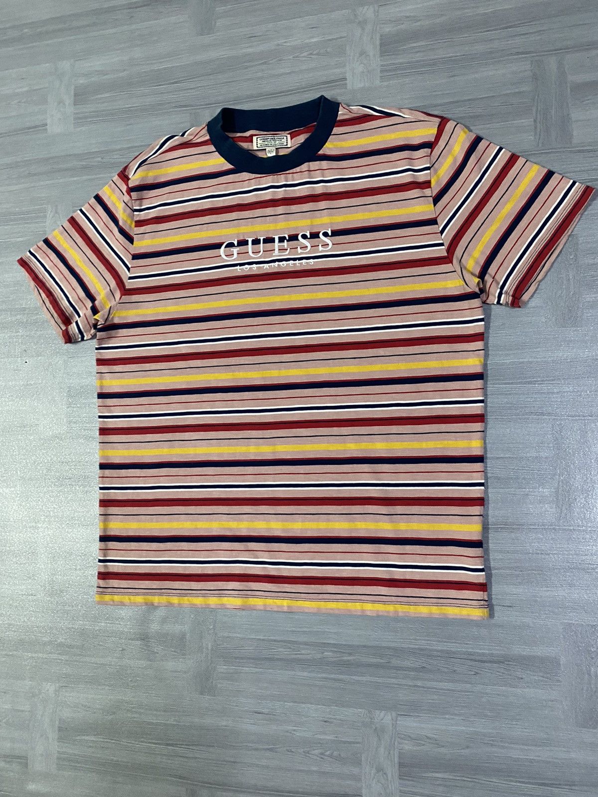 Guess Vintage Guess Los Angeles Striped Knit T-shirt Size US L / EU 52-54 / 3 - 2 Thumbnail