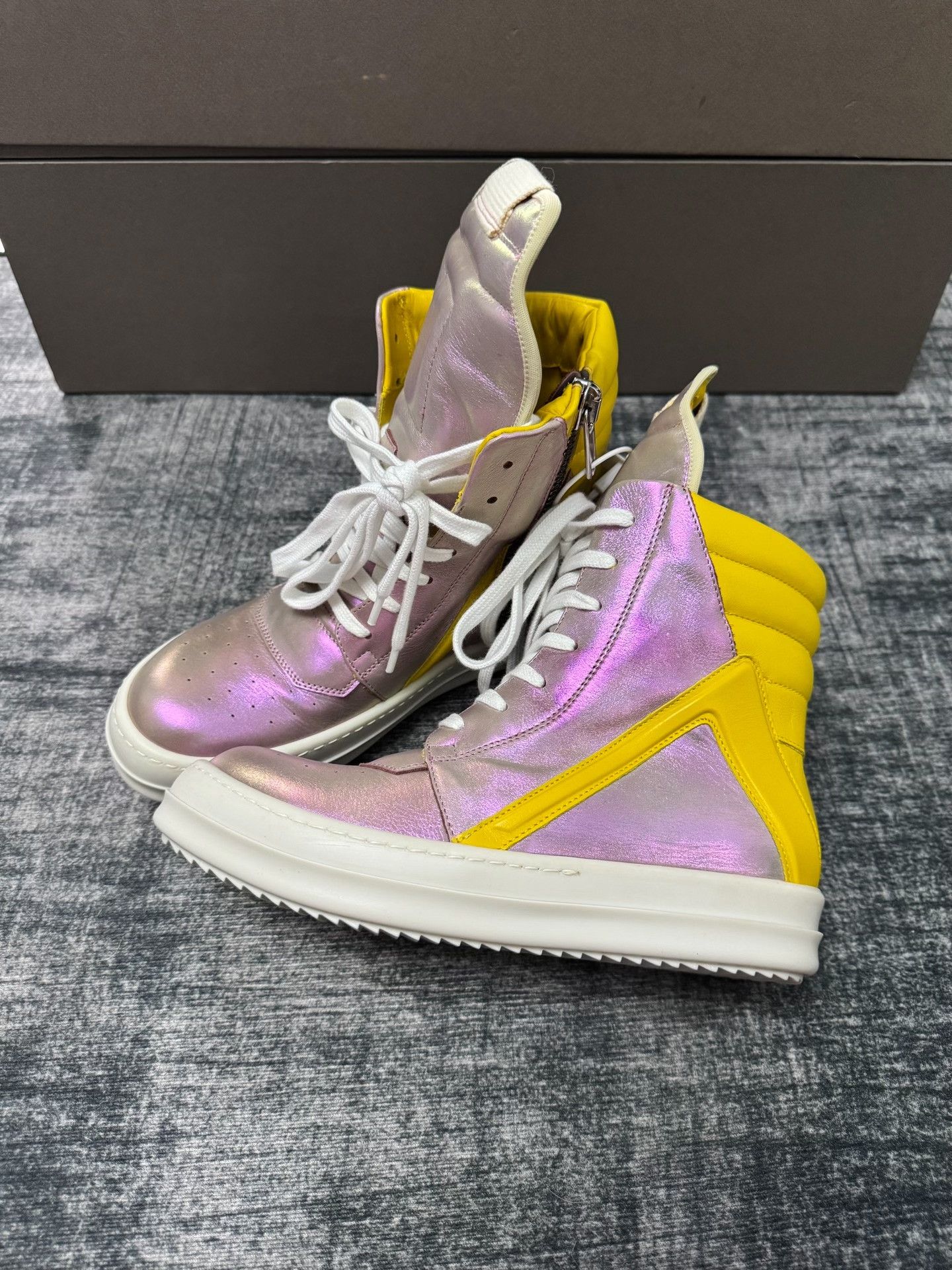 Rick Owens Rick Owens Patchwork Multi Hitop Sneakers 37 Women Size US 6.5 / IT 36.5 - 1 Thumbnail