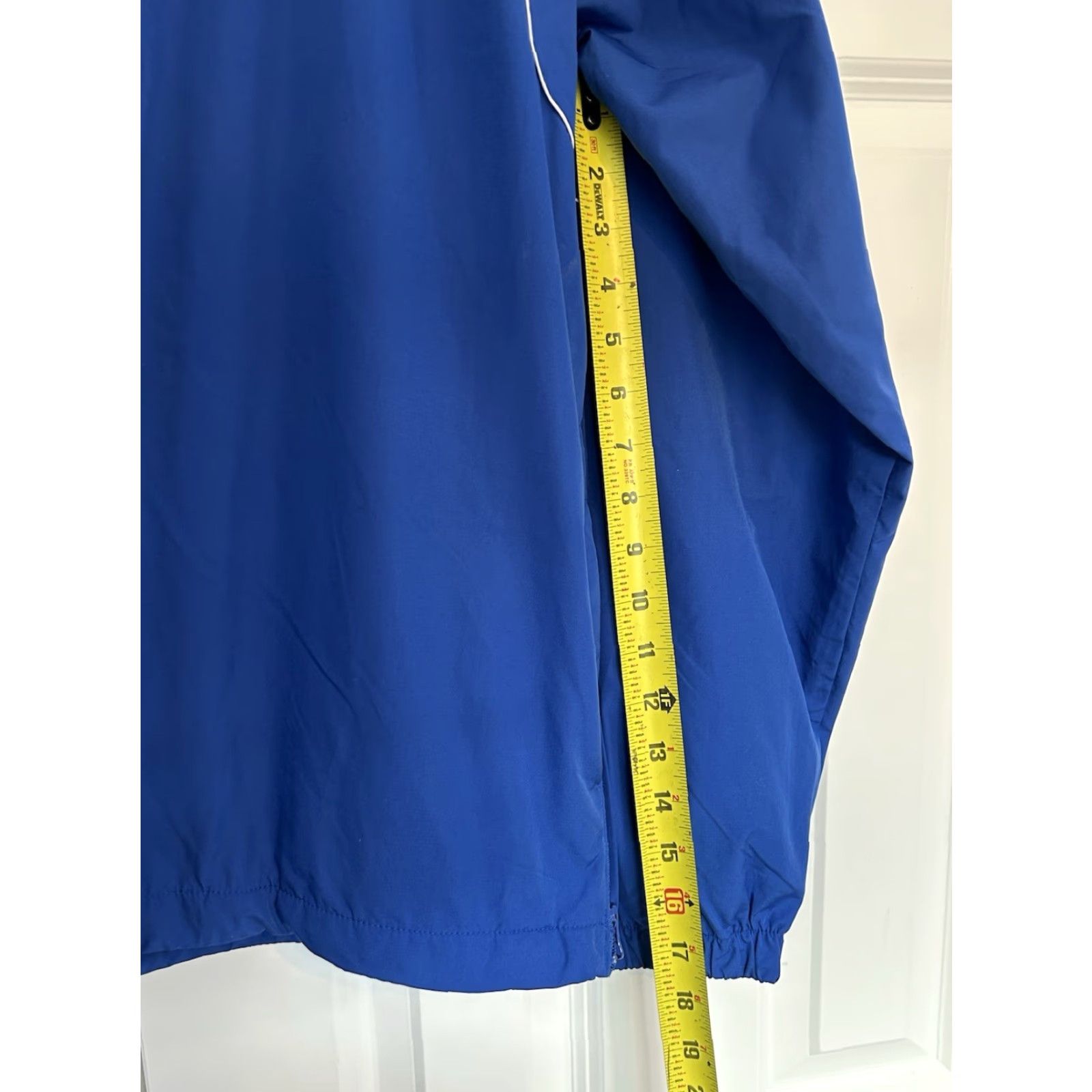 Adidas KU Kansas Adidas Windbreaker Pullover Mens XL Blue 1/4 Zip Jacket College Logo Windbreaker Lightweight Casual Regular Nylon Polyester Nylon Polyester Size US XL / EU 56 / 4 - 6 Thumbnail