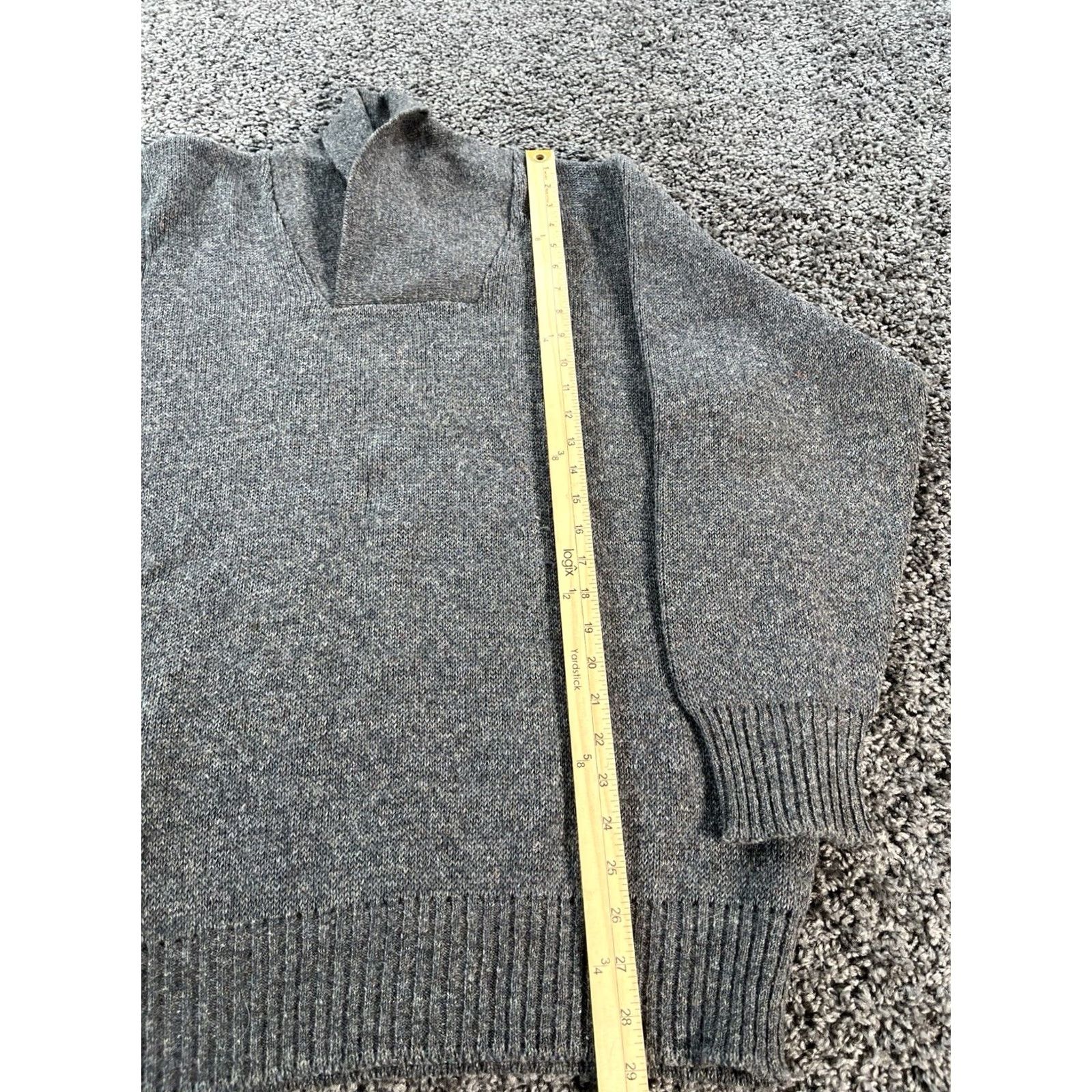 Vintage VINTAGE Marled Sweater Mens XL Gray Wool High Neck Knit Long Sleeve Pullovers 70s Winter Skiing Casual Regular Cuff Hem Size US XL / EU 56 / 4 - 2 Thumbnail