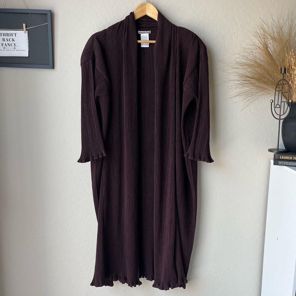 Issey Miyake Issey Miyake Cardigan Sweater Pleated Longline Open Front Ro Size S / US 4 / IT 40 - 1 Thumbnail