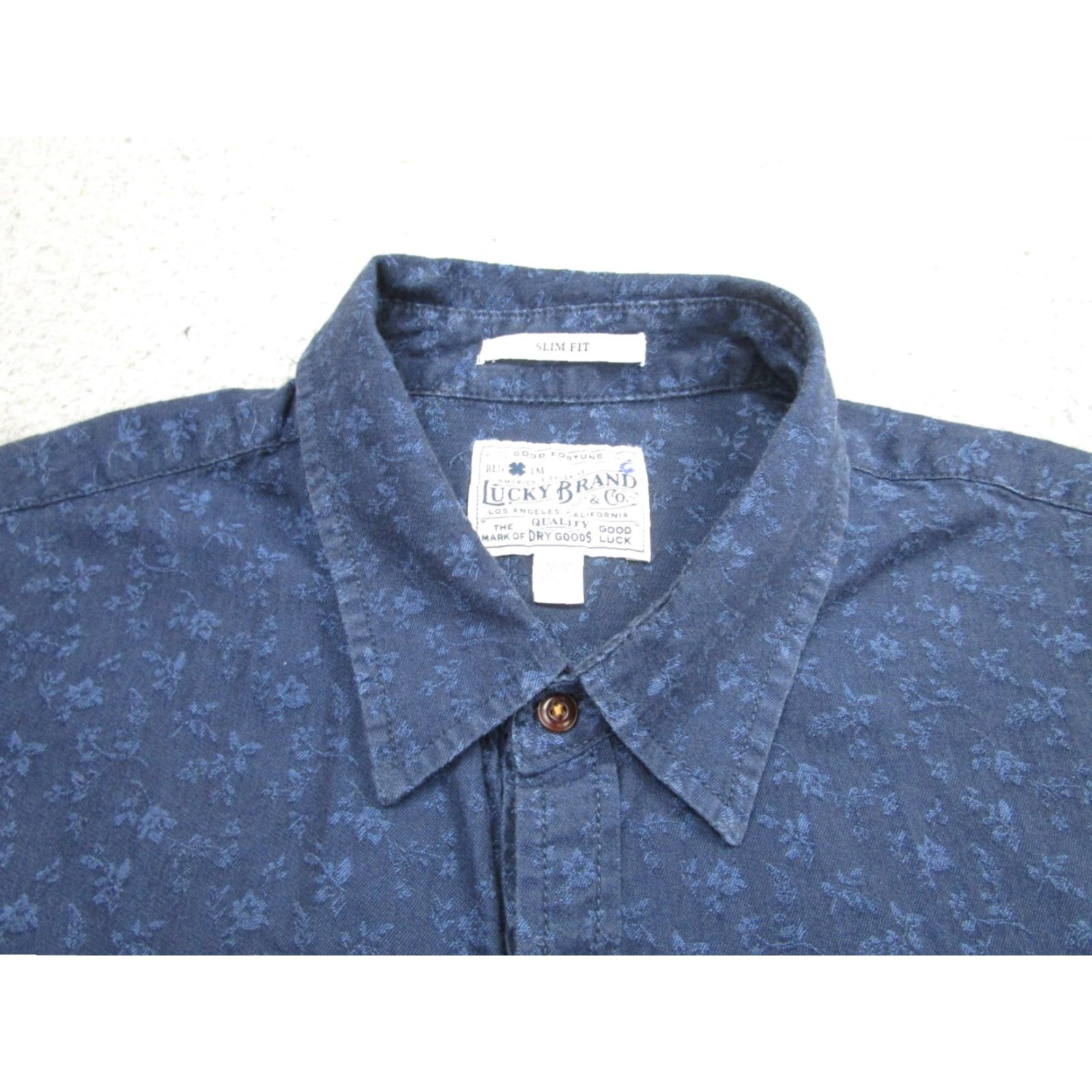 Lucky Brand Lucky Brand Shirt Mens Medium Blue Slim Floral Flowers all over Long Sleeve Size US M / EU 48-50 / 2 - 3 Thumbnail