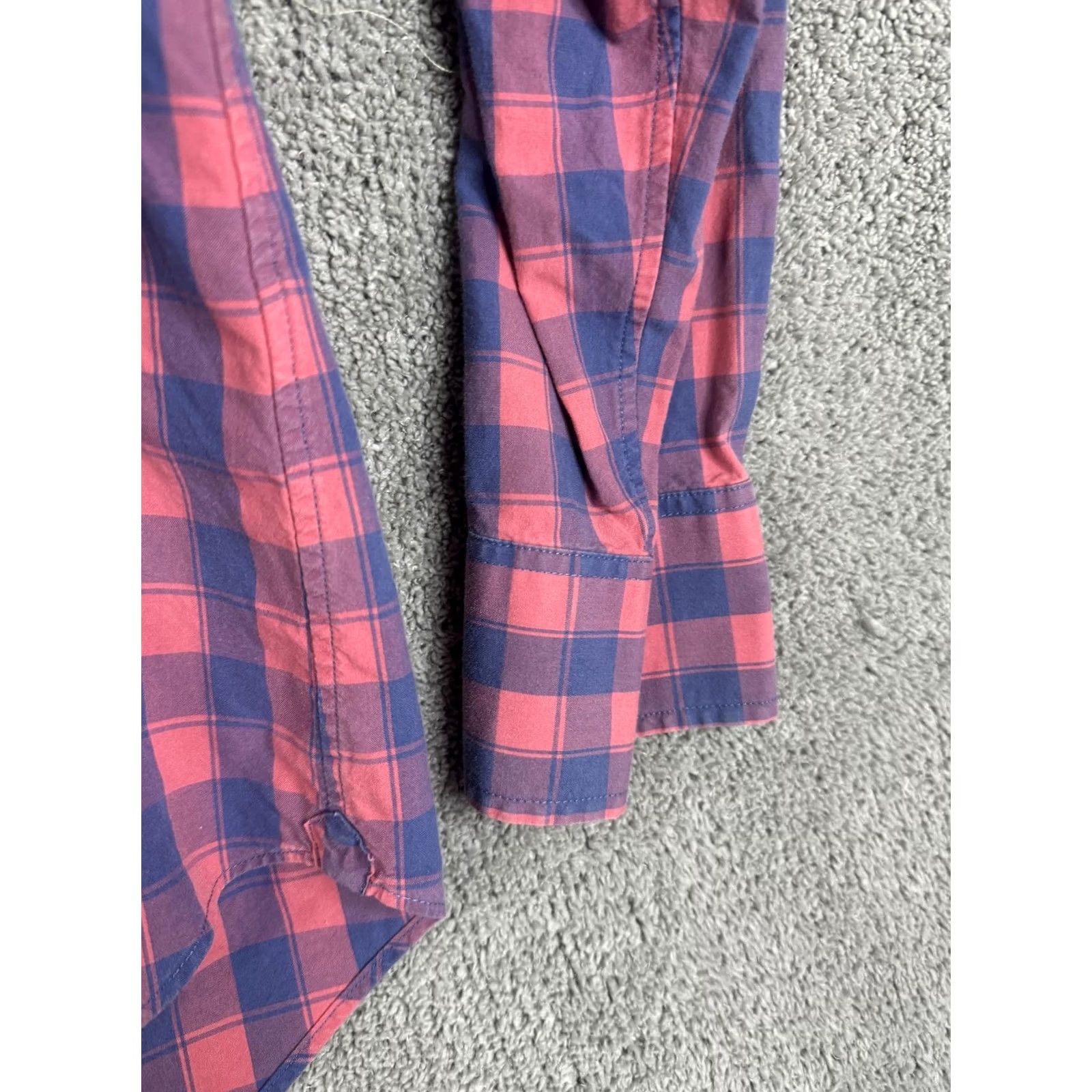 Bonobos Bonobos Shirt Mens 2XL Red Blue Plaid Slim Fit Button Front Long Sleeve Size US XXL / EU 58 / 5 - 3 Thumbnail