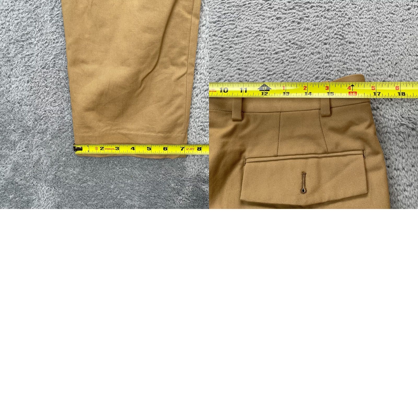 Vintage Indochino Pants Mens Medium Beige Dress Cotton Office Wear Formal Straight Leg Pants Mens Regular Beige Dress Pants Size US 34 / EU 50 - 8 Thumbnail