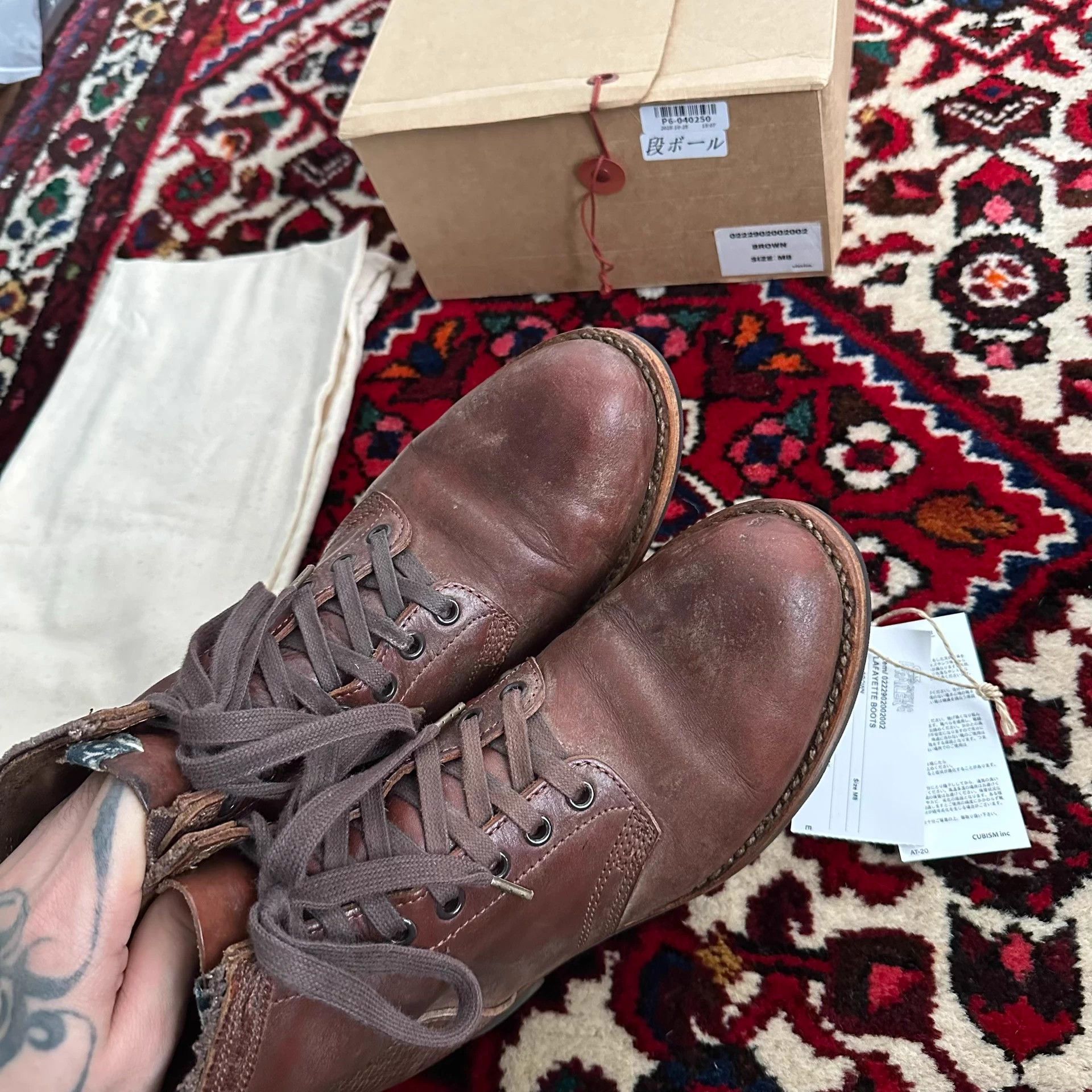visvim 22aw ict lafayette mud-dyed boots 8